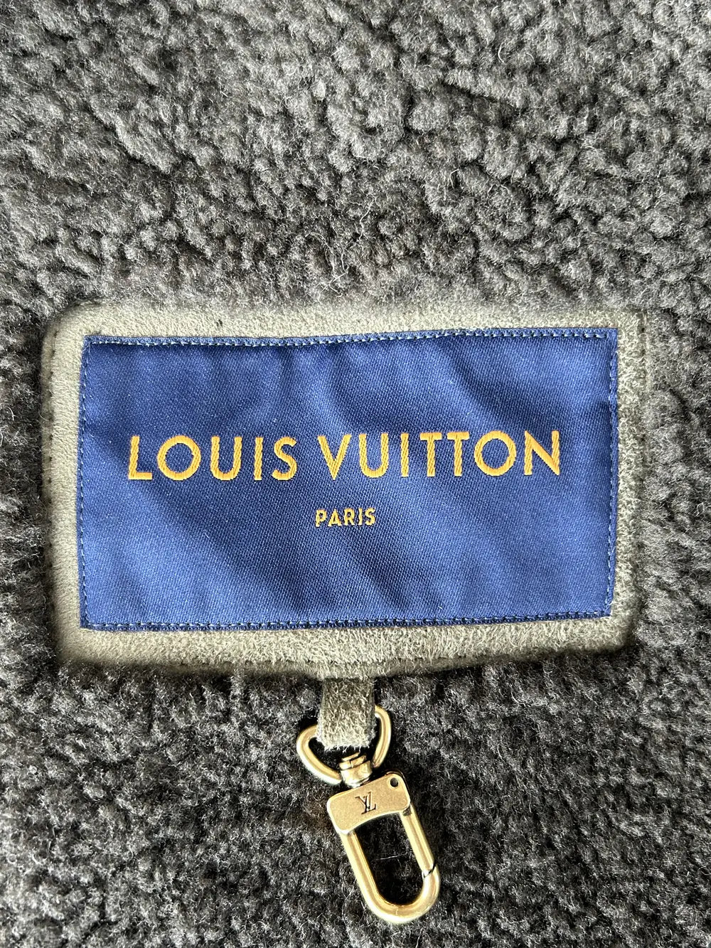 Louis Vuitton Olive Monogram Shearling Jacket
