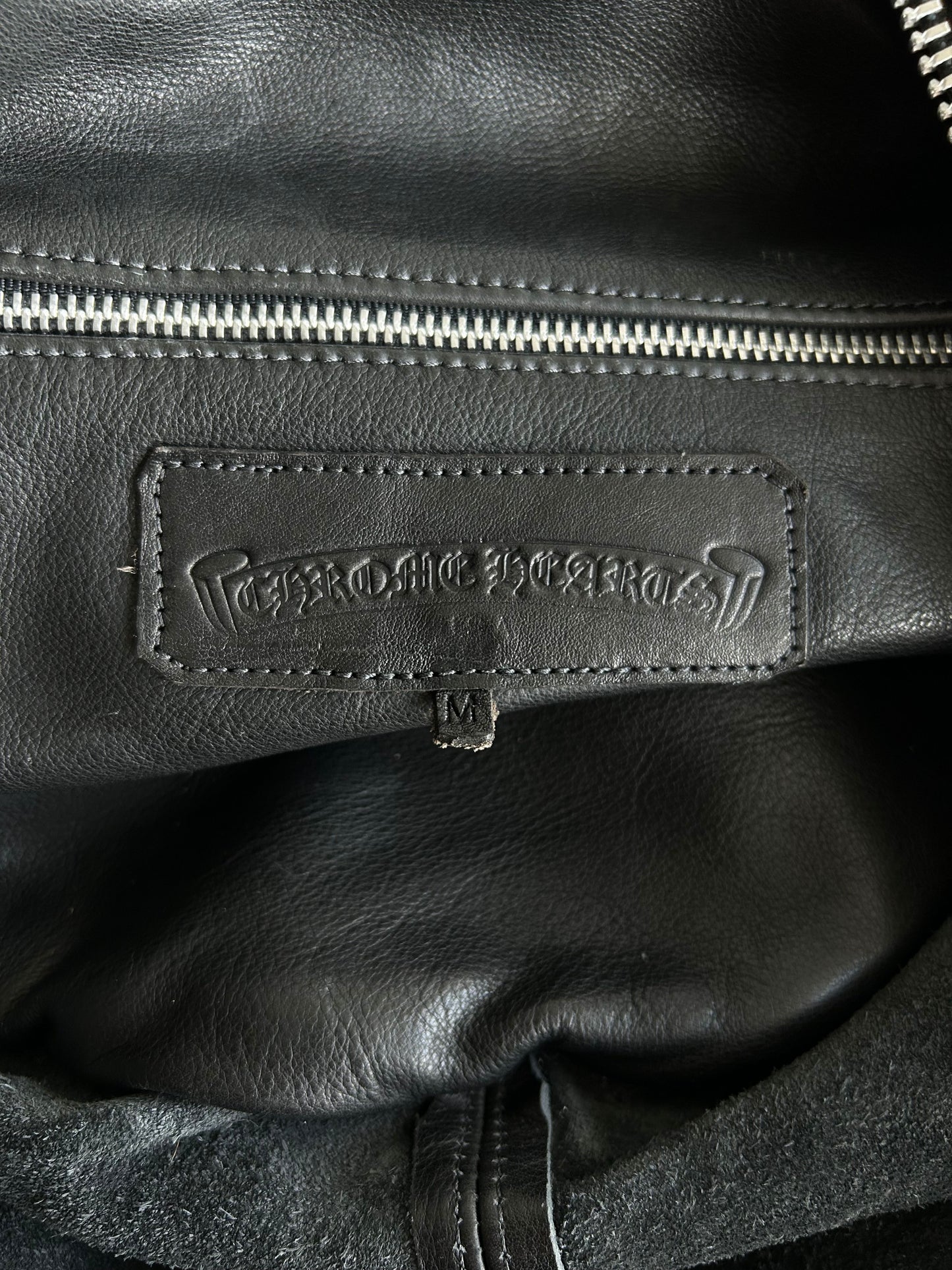Chrome Hearts Black Leather Duffel Bag