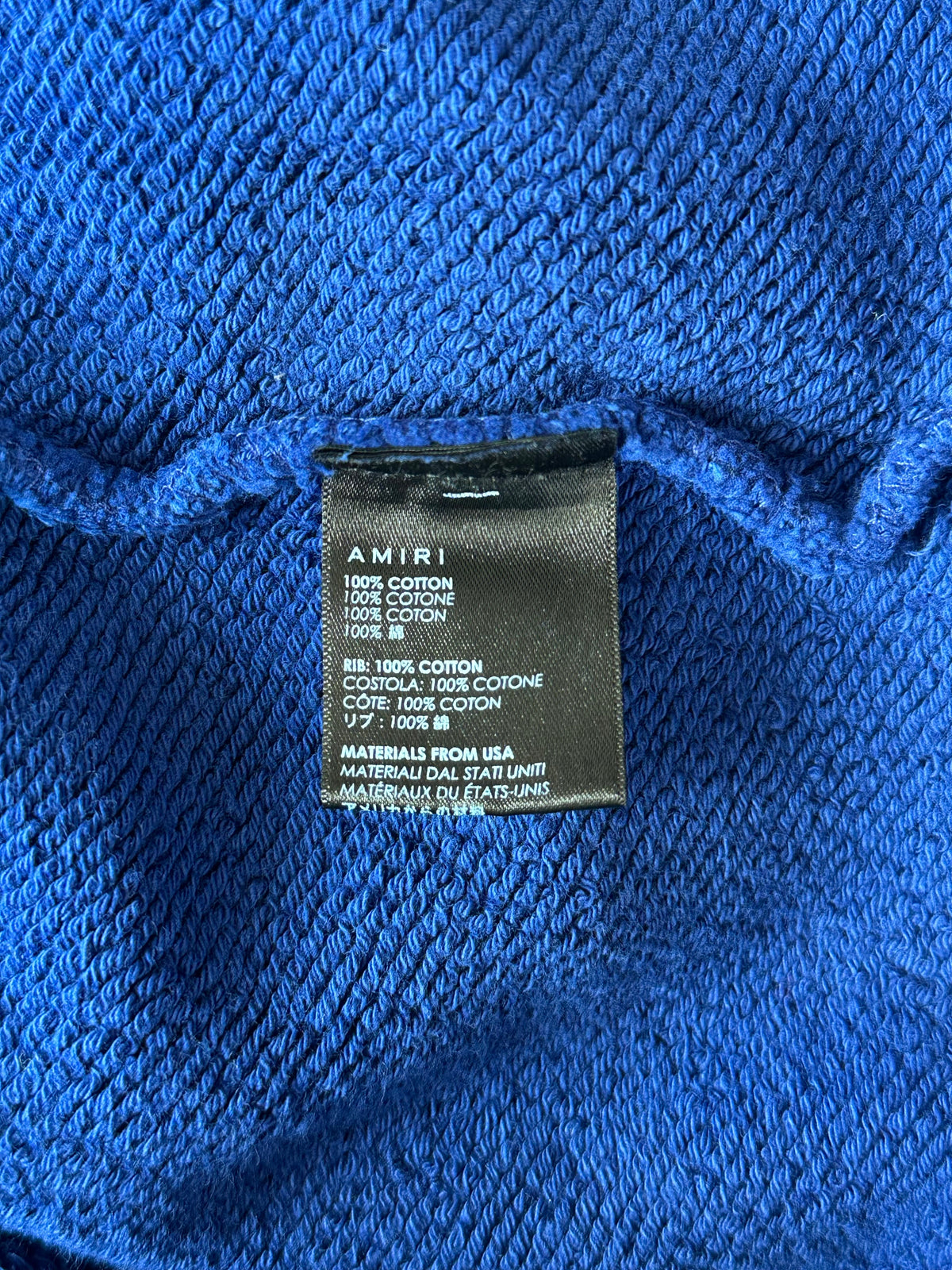 Amiri Blue & Yellow Bones Hoodie