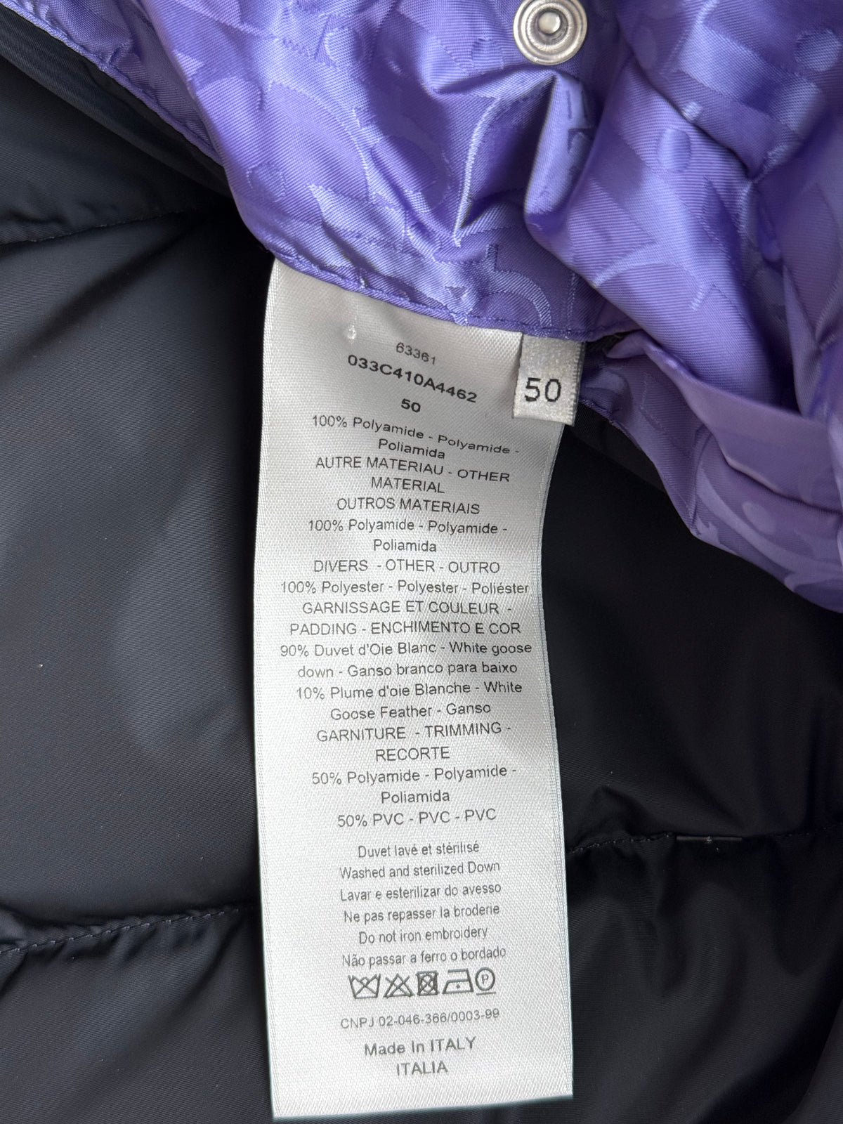 Dior Purple Oblique Puffer Vest