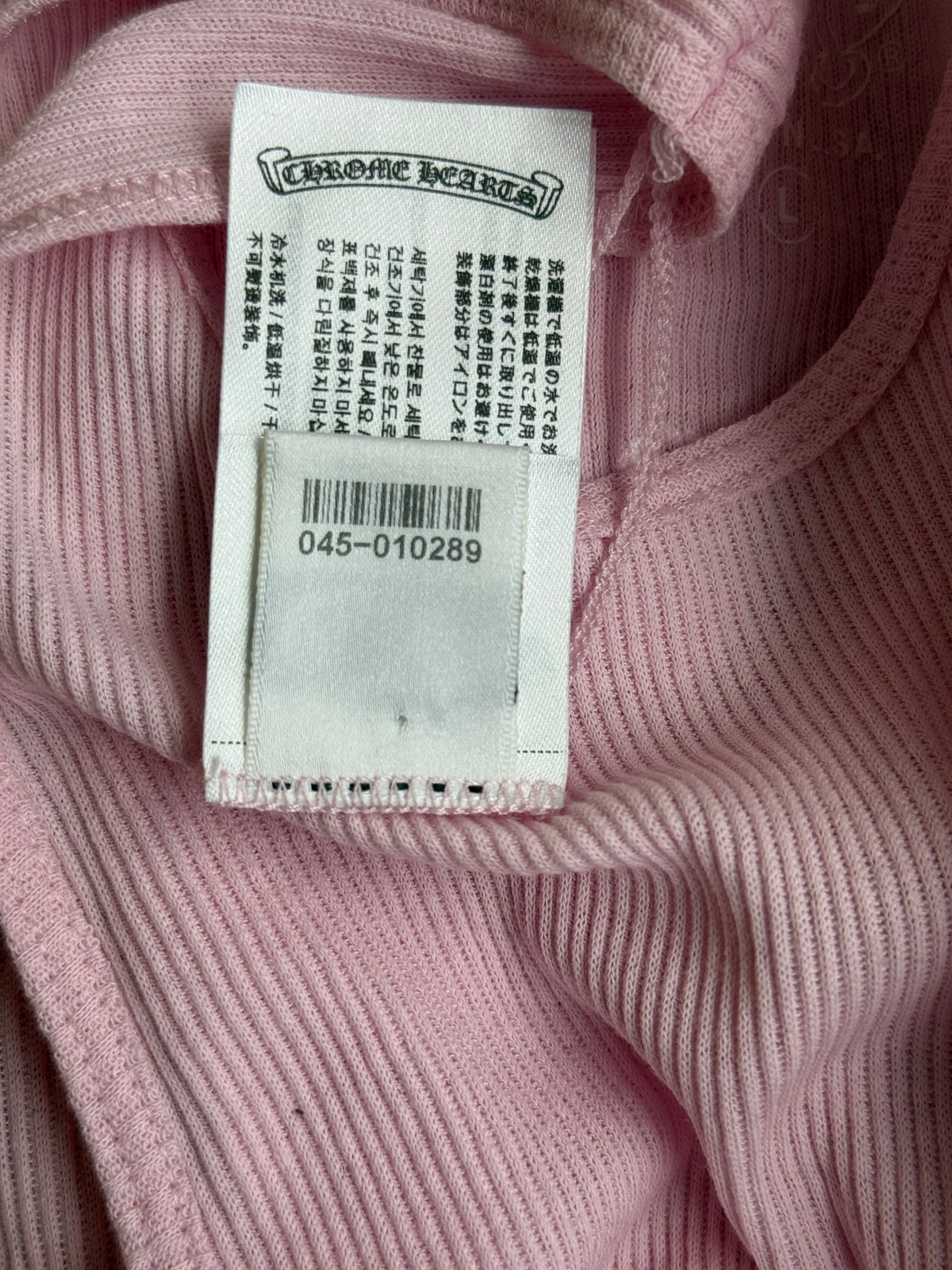 Chrome Hearts Pink & White T-Bar Cross Logo Tank Top