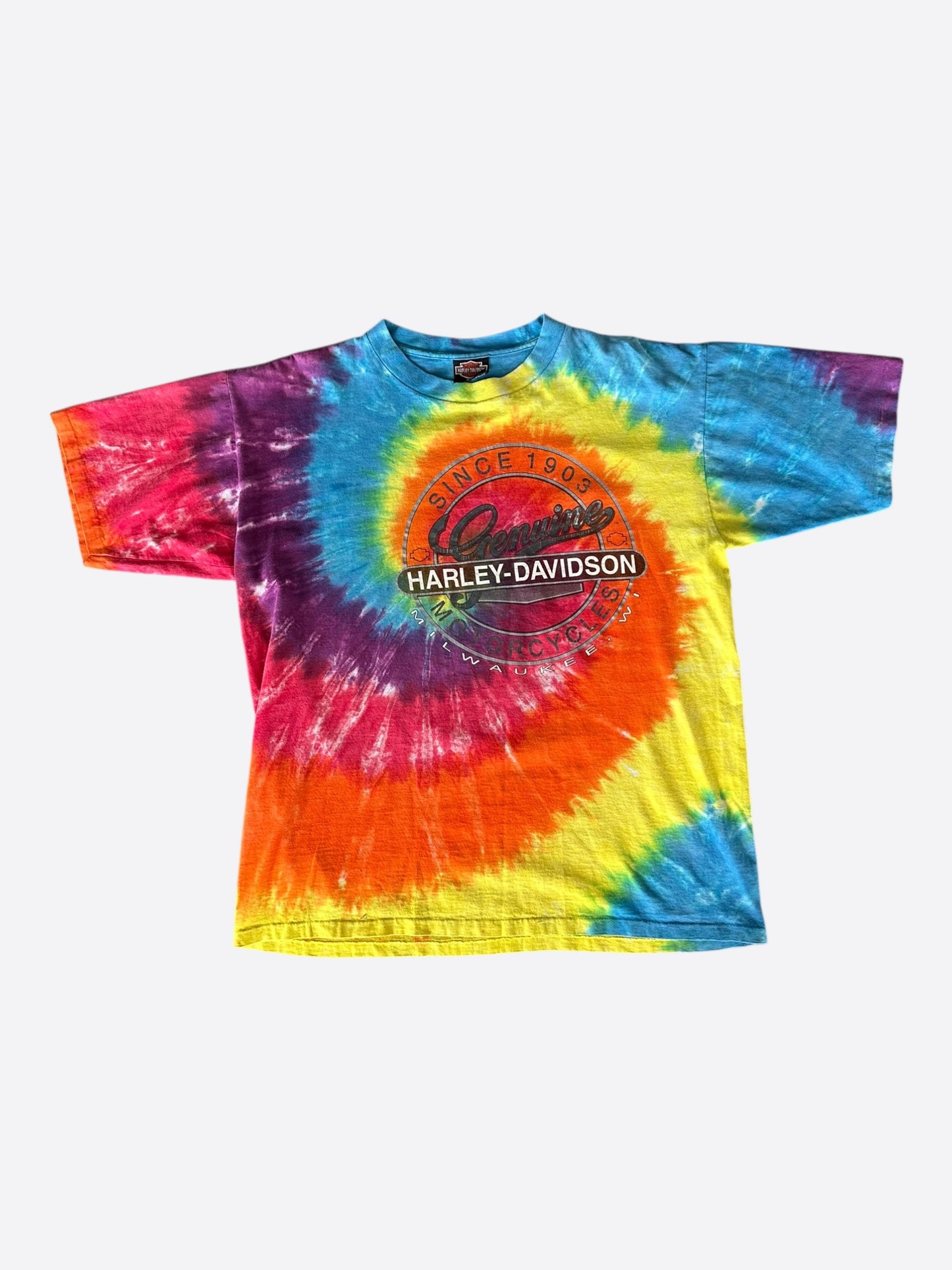 Vintage Tie-Dye Harley-Davidson Ol' McDonald Hog Farm T-Shirt