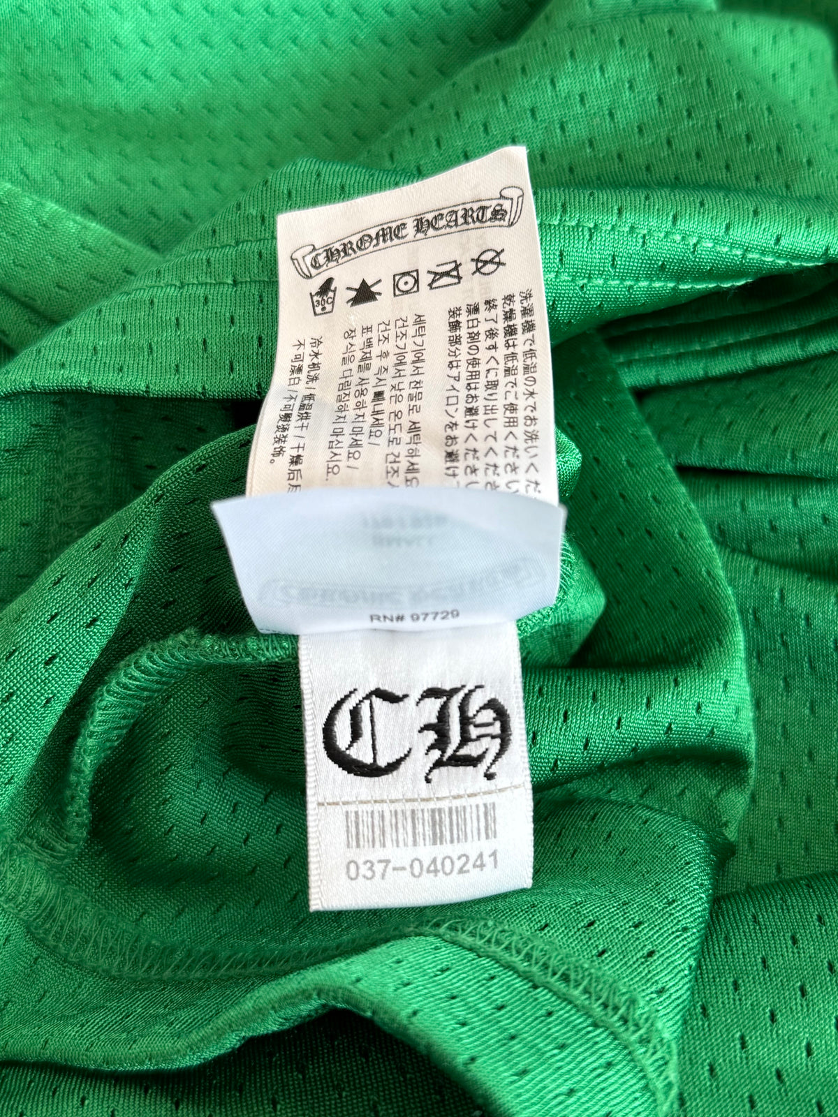 Chrome Hearts Green & Yellow Floral Nylon Mesh Longsleeve Jersey