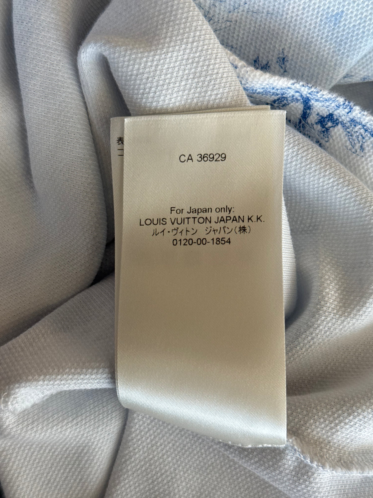Louis Vuitton White & Blue Monogram Pique T-Shirt