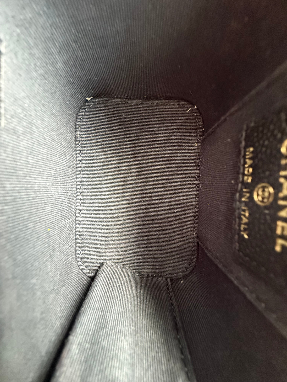 Chanel Black Quilted Caviar Mini Vanity Case