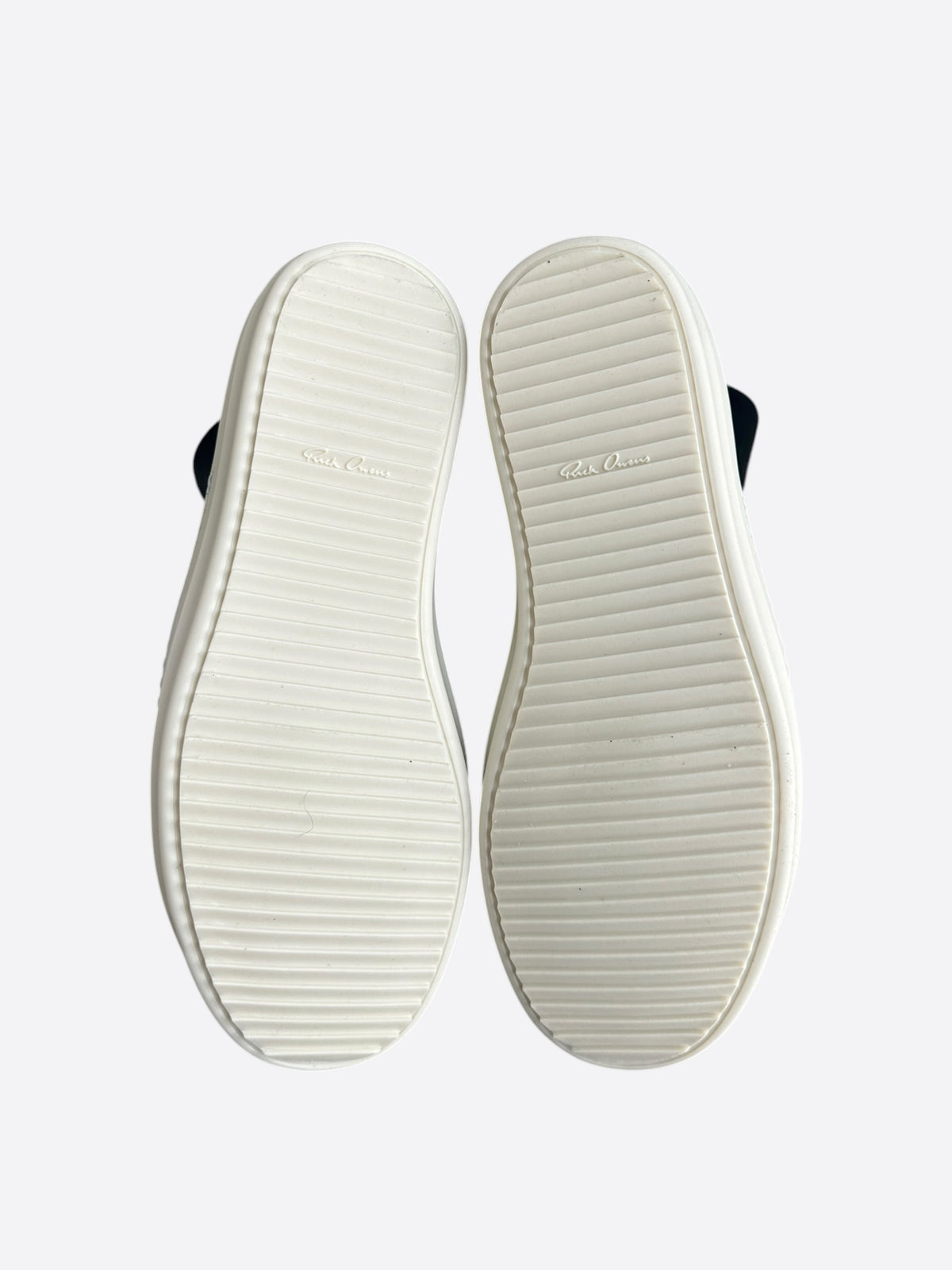 Rick Owens Black & White Leather Jumbo Lace High Top Sneakers