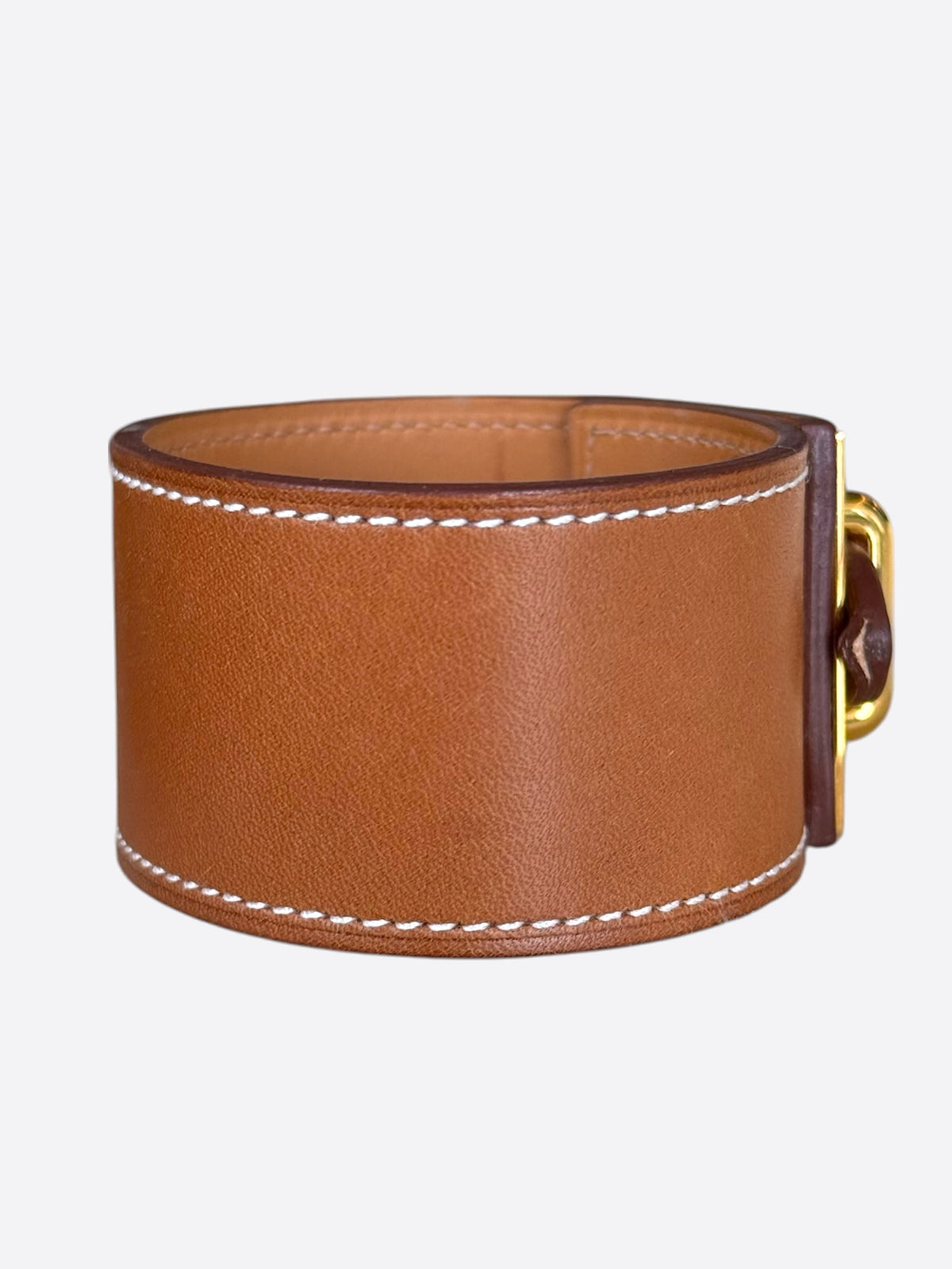 Hermes Brown Swift & Gold Hardware Intense Bracelet
