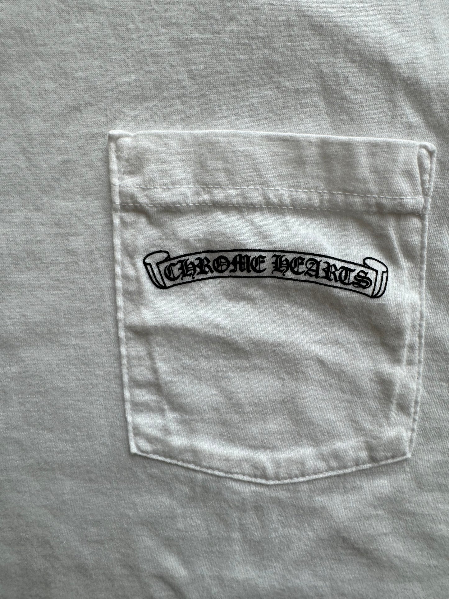 Chrome Hearts White & Black Scroll Logo T-Shirt