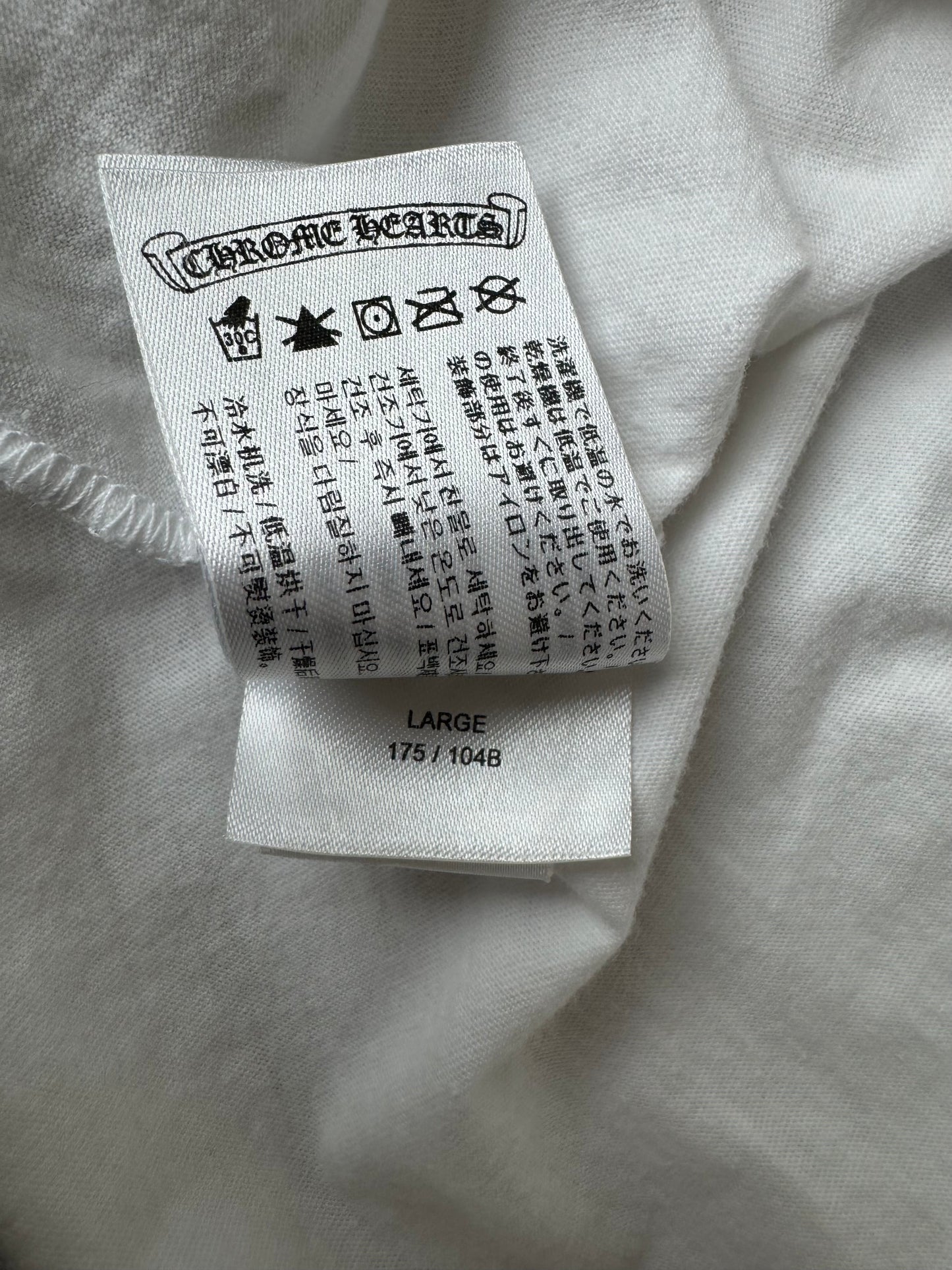 Chrome Hearts White & Black Scroll Logo T-Shirt