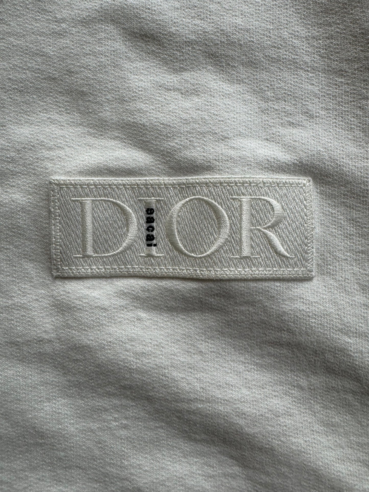 Dior Sacai White Embroidered Patch Sweater