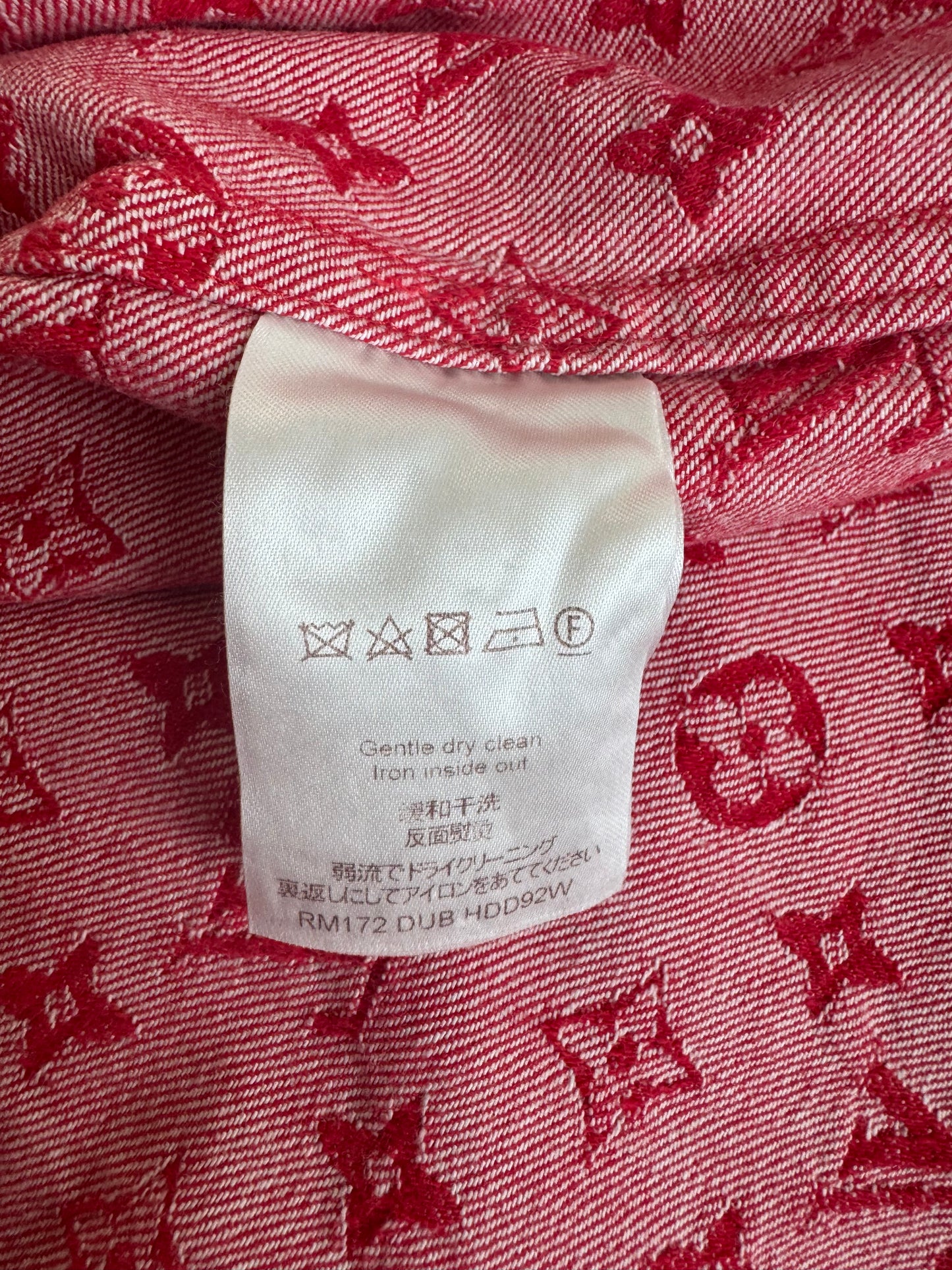 Louis Vuitton Supreme Red Monogram Baseball Jersey