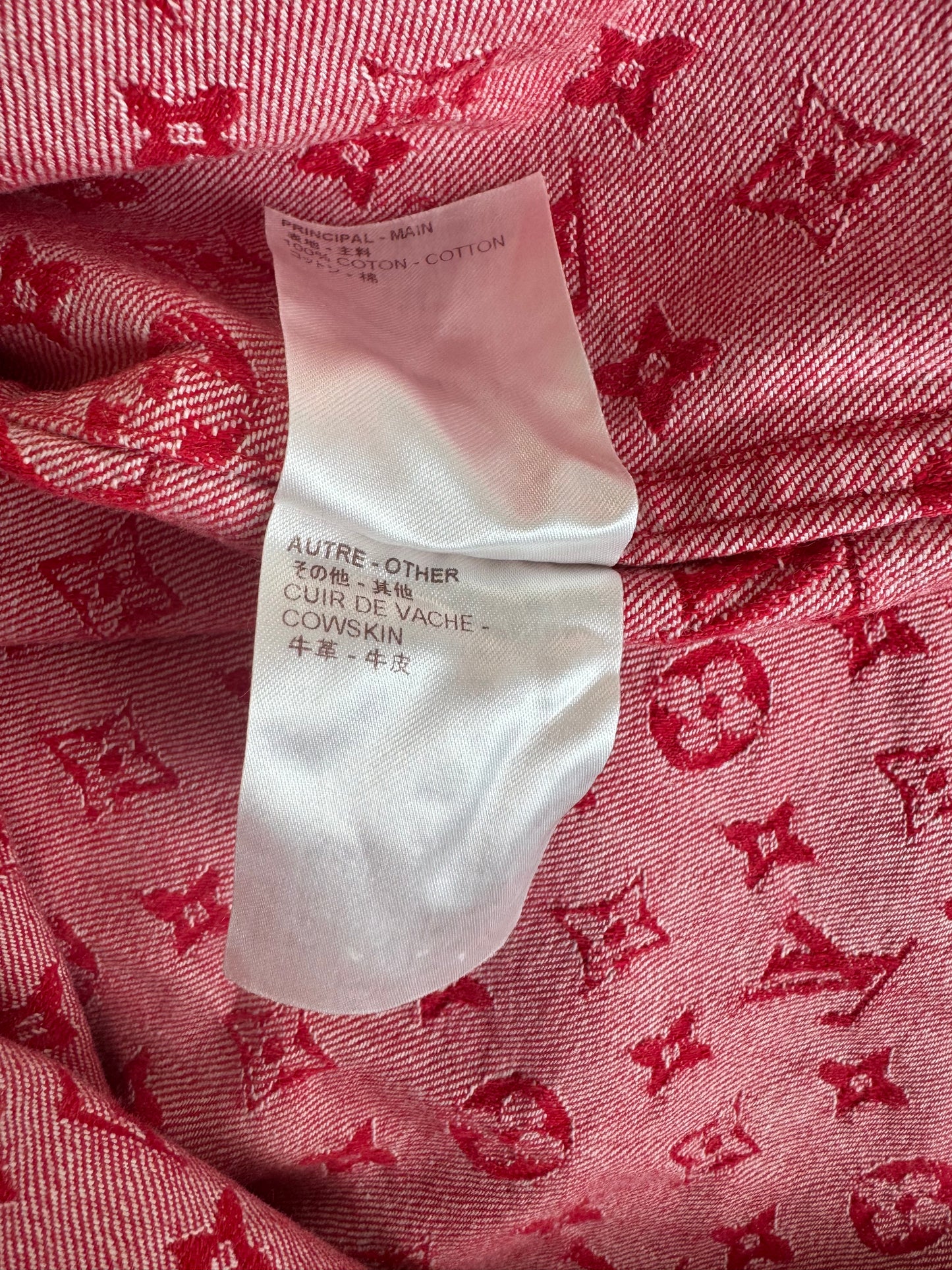 Louis Vuitton Supreme Red Monogram Baseball Jersey