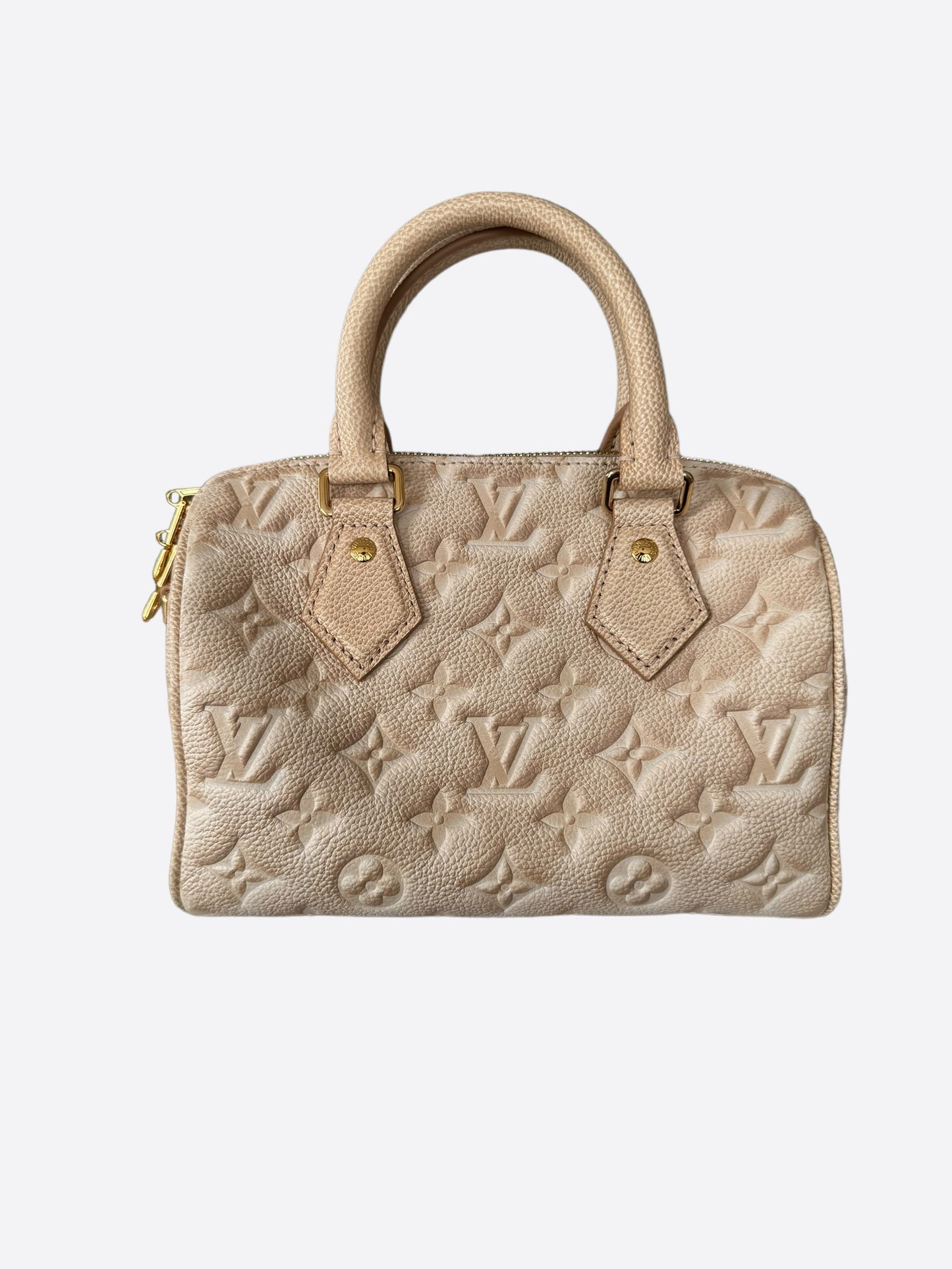Louis Vuitton Stardust Beige Empreinte Monogram Speedy 20