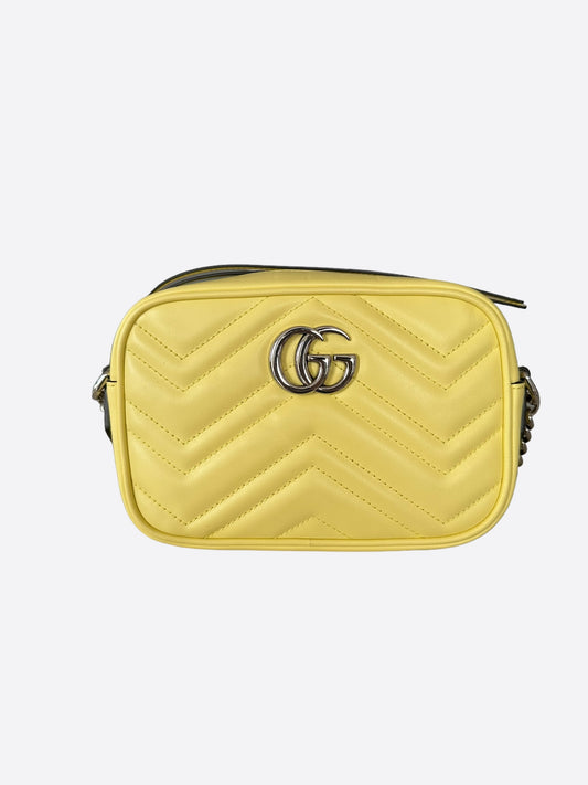 Gucci Yellow GG Mini Marmont Shoulder Bag