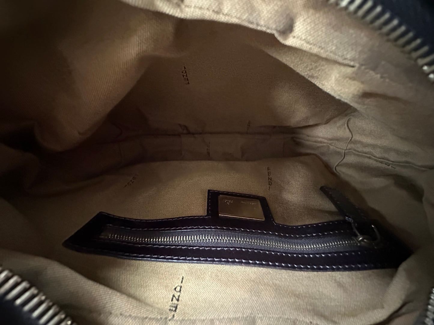 Fendi Brown Monogram Zucca Chef Chain Small Hobo Bag