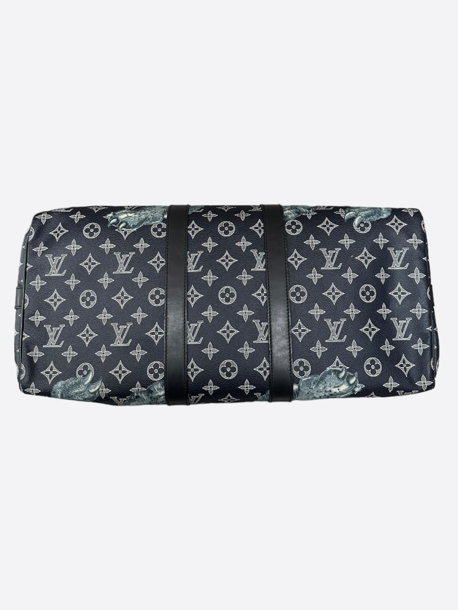 Louis Vuitton Chapman Brothers Navy Lion Keepall 45