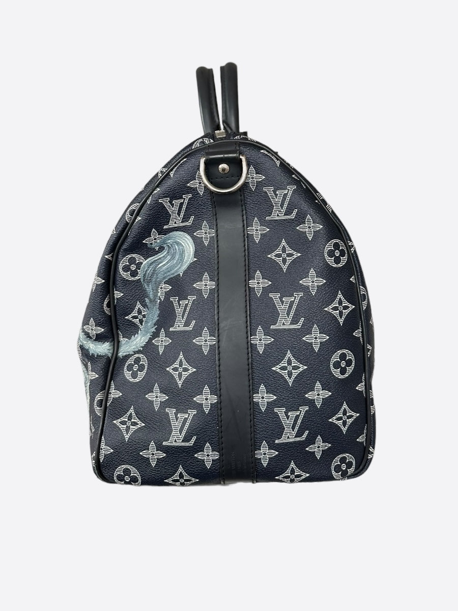 Louis Vuitton Chapman Brothers Navy Lion Keepall 45