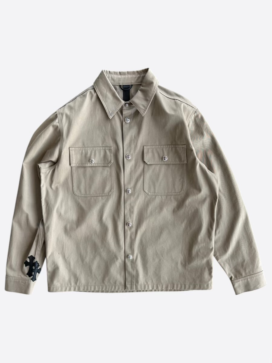 Chrome Hearts Tan & Black Cross Patch Work Dog Jacket