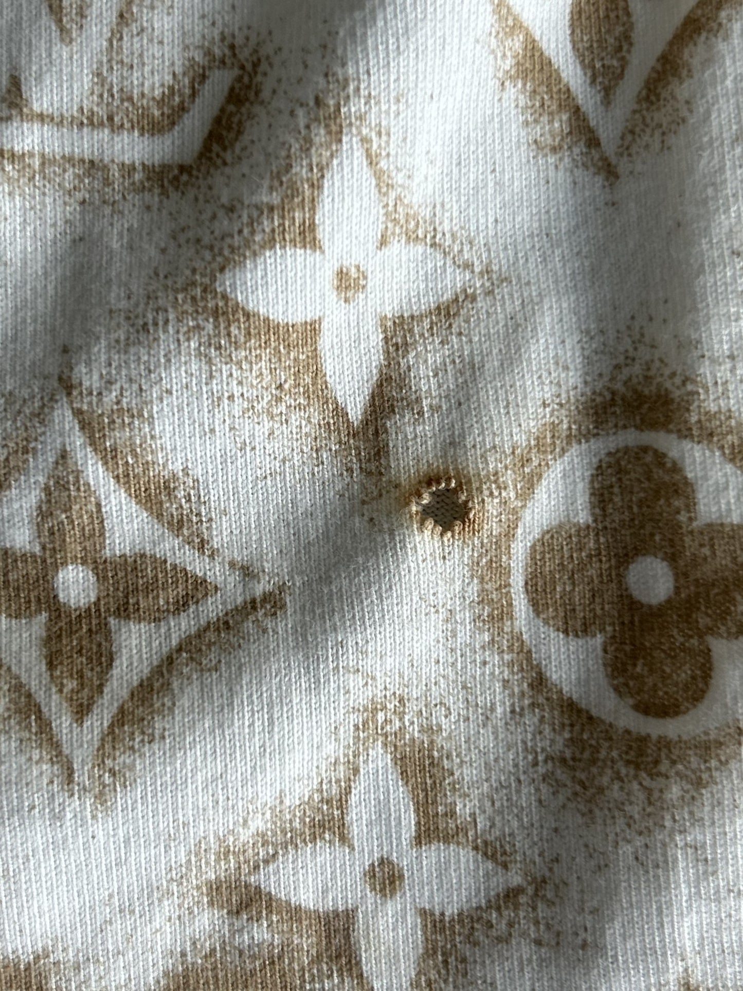 Louis Vuitton White & Tan Monogram T-Shirt