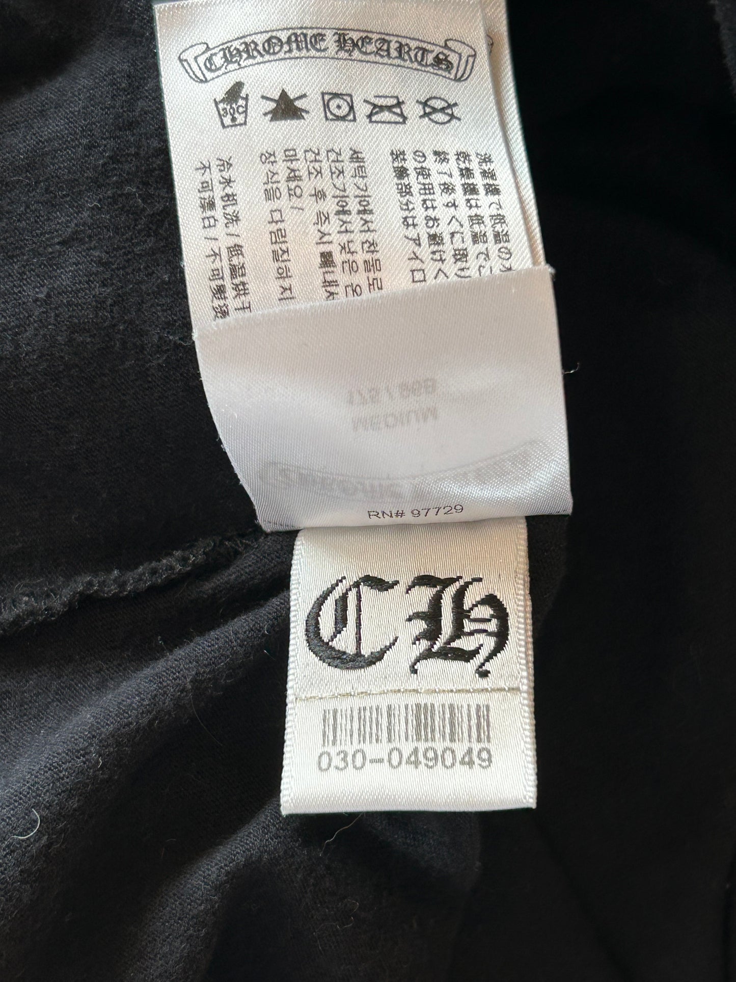 Chrome Hearts Black & White Scroll Logo Longsleeve T-Shirt