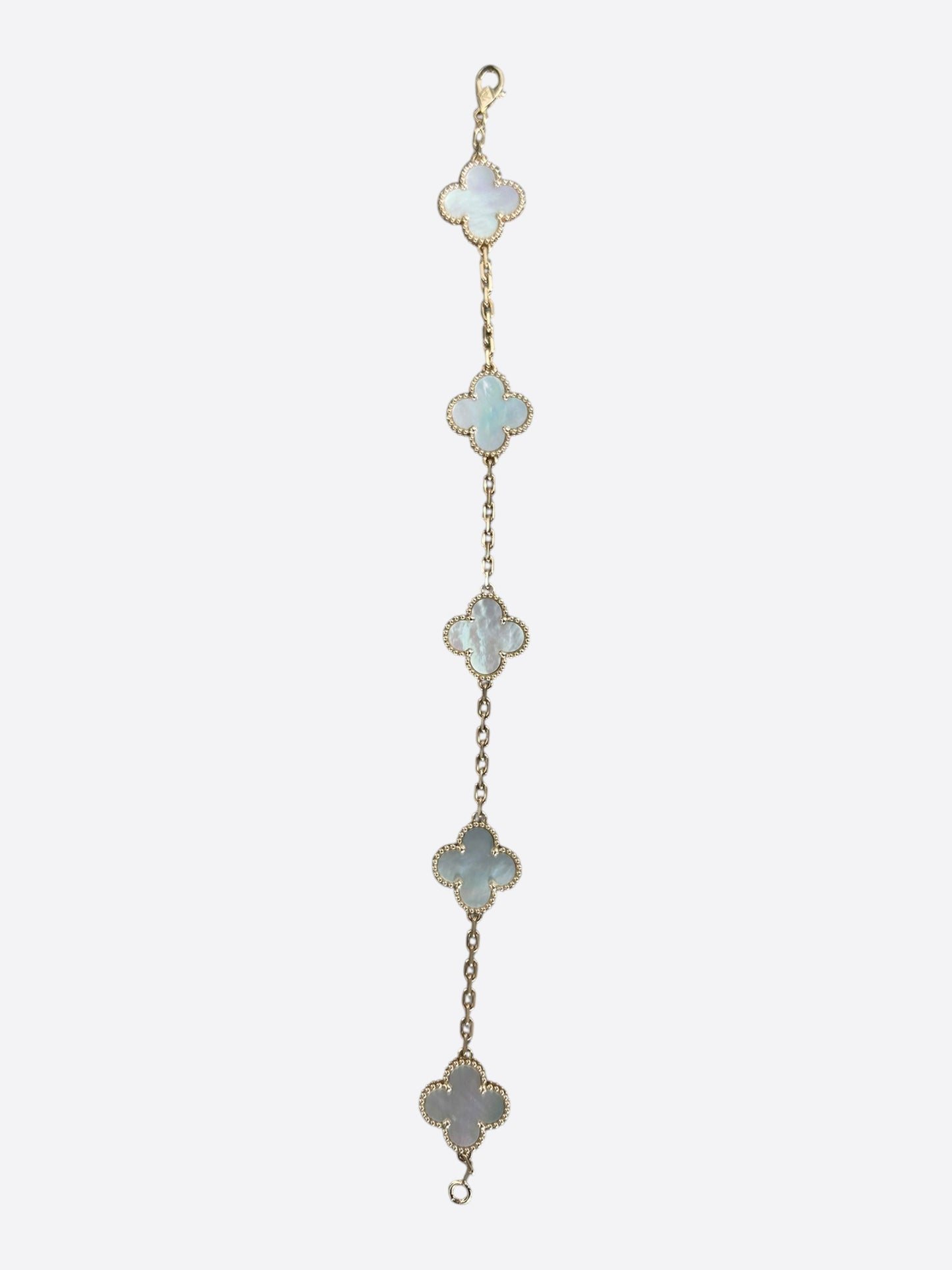 Van Cleef & Arpels Yellow Gold Mother Of Pearl Vintage Alhambra Bracelet
