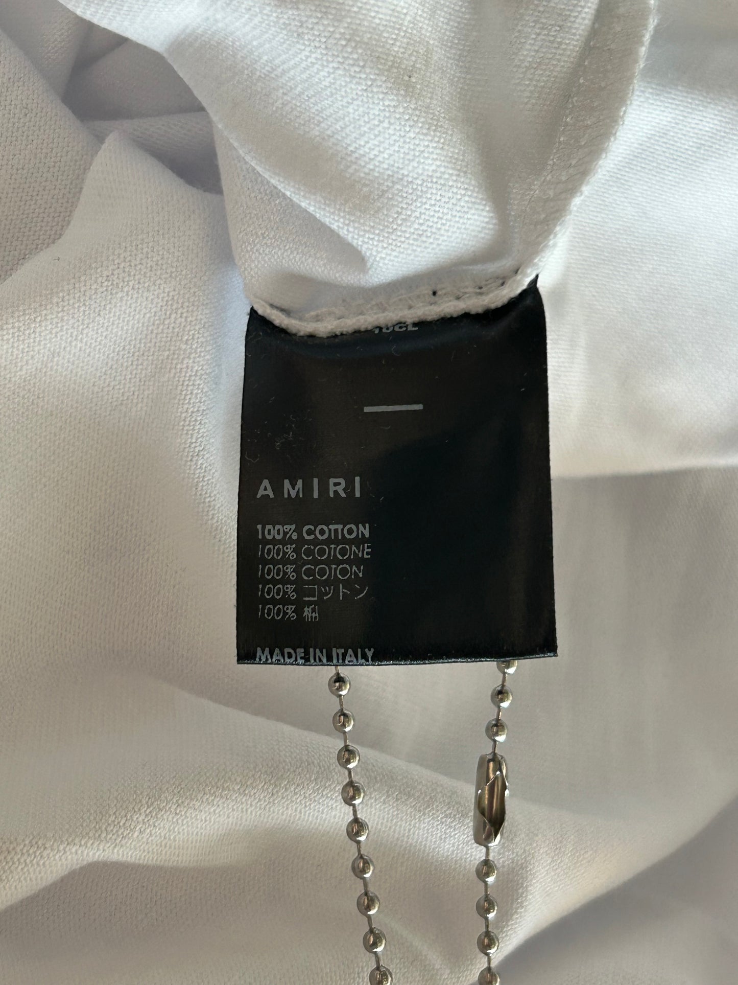 Amiri White Multicolor MA Drip Logo T-Shirt