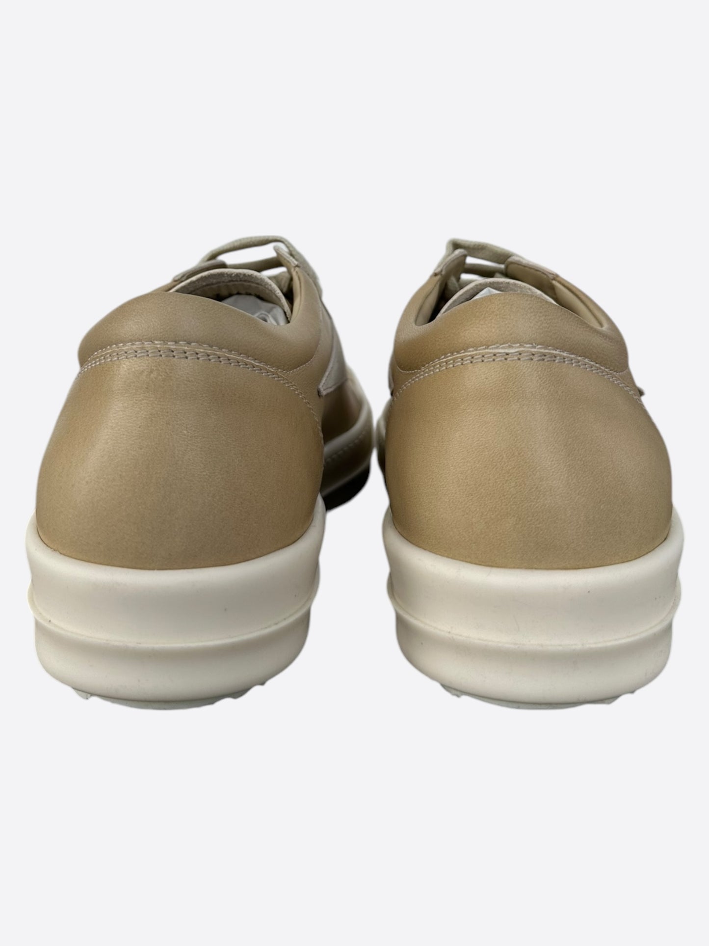 Rick Owens Beige Leather Vintage Low Top Sneakers