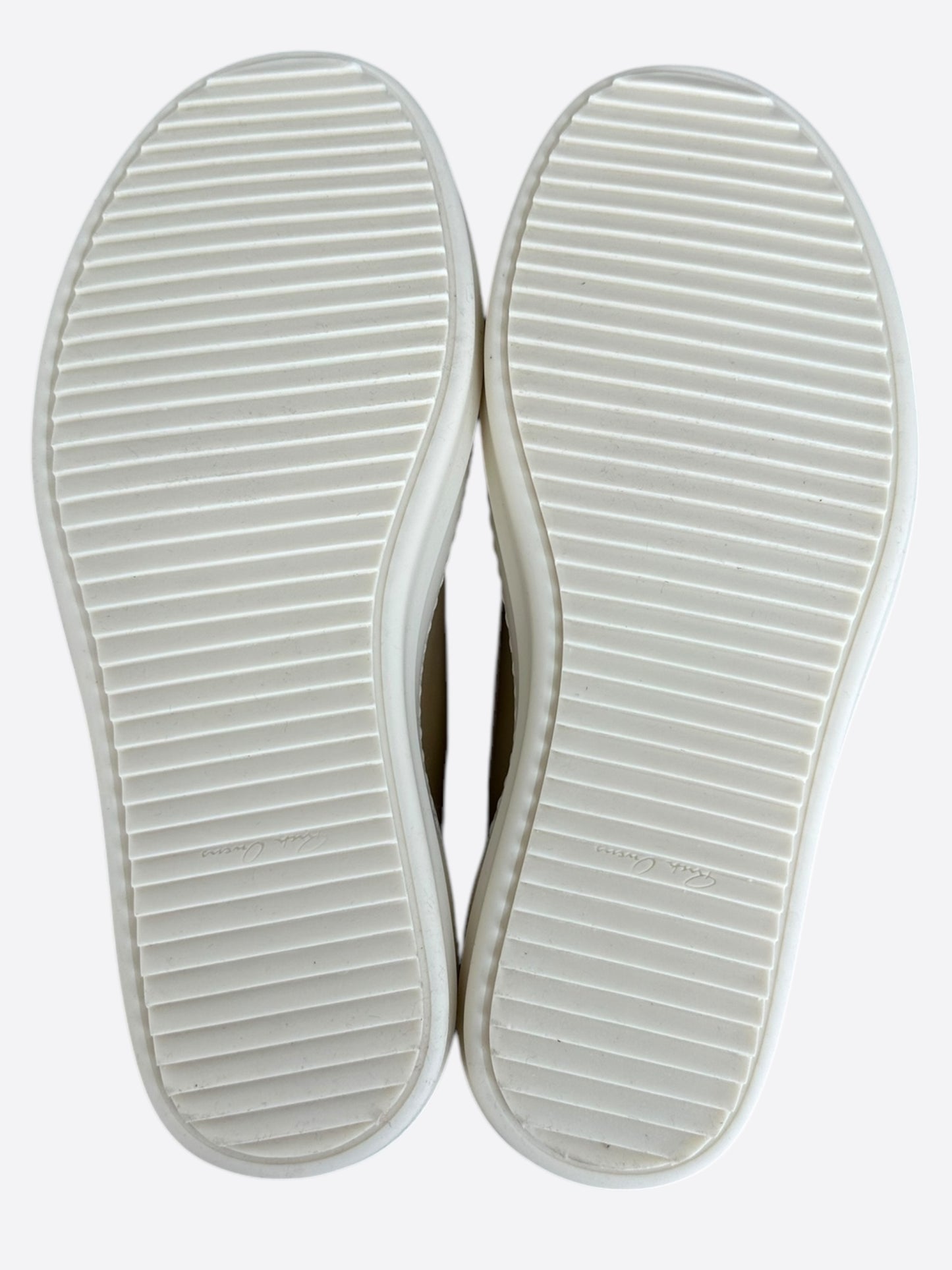 Rick Owens Beige Leather Vintage Low Top Sneakers