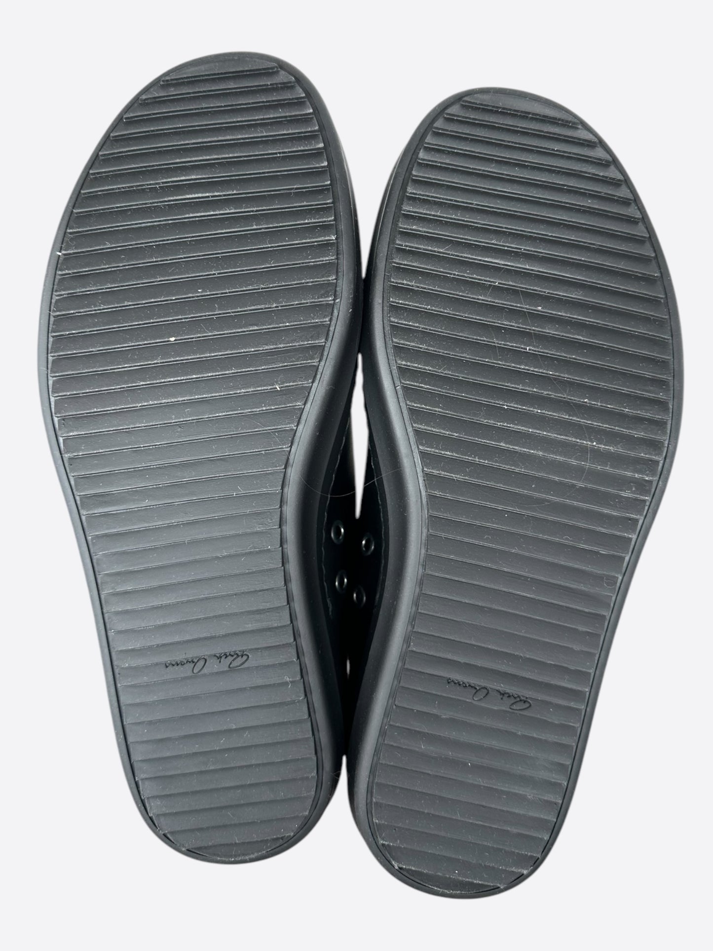 Rick Owens Black Leather Low Top Sneakers