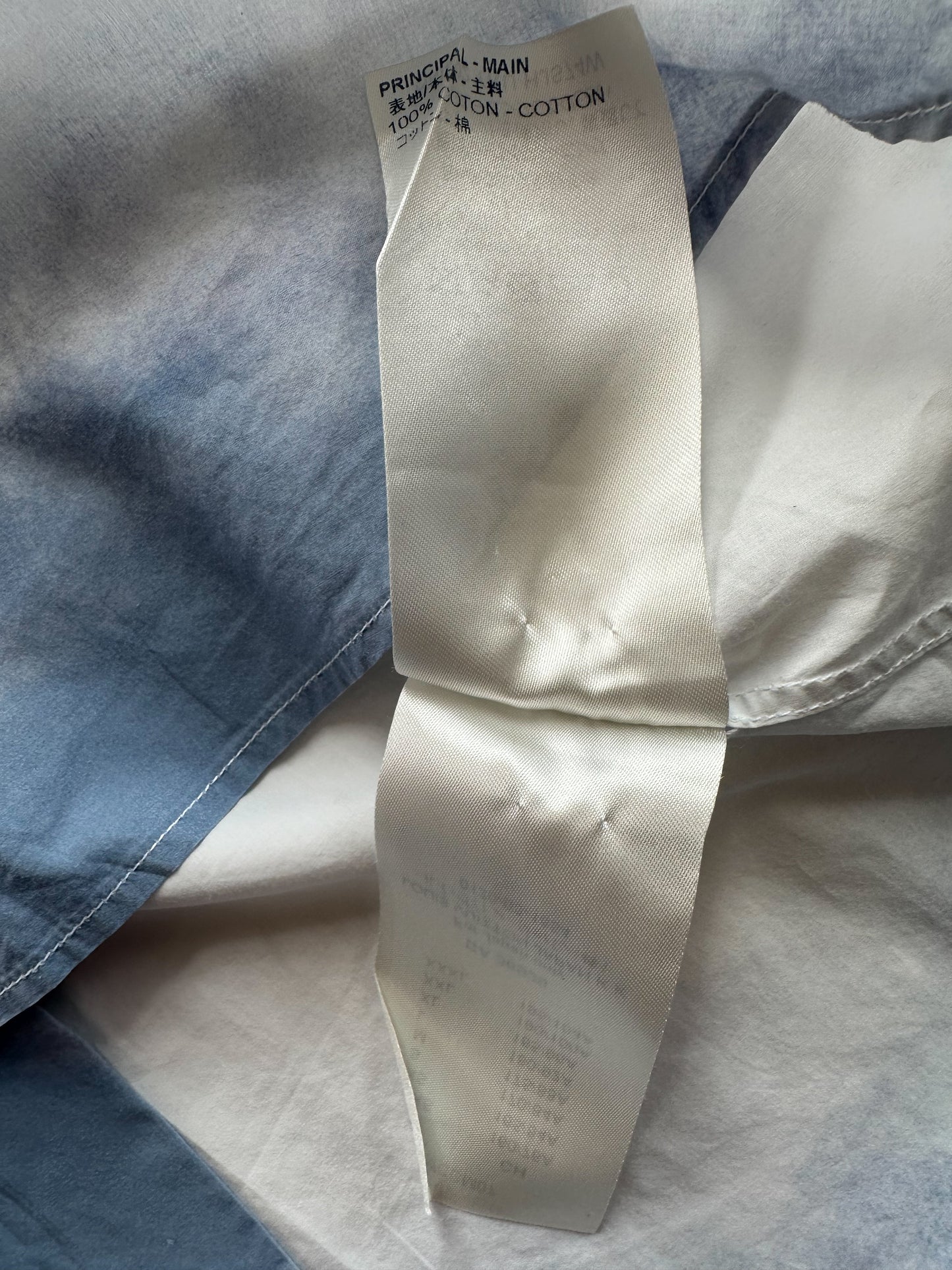 Louis Vuitton Blue & White Cloud Logo Button Up