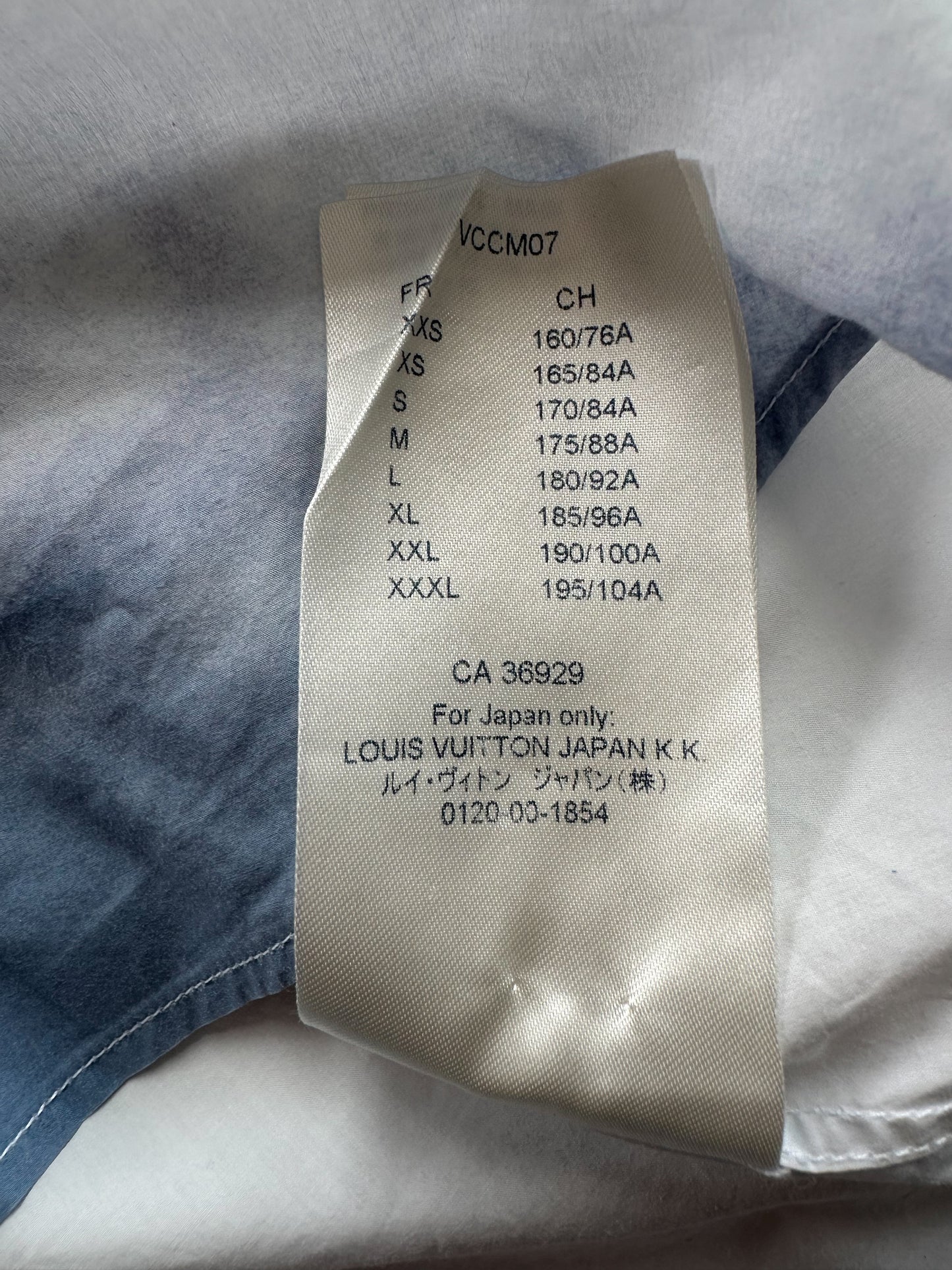 Louis Vuitton Blue & White Cloud Logo Button Up