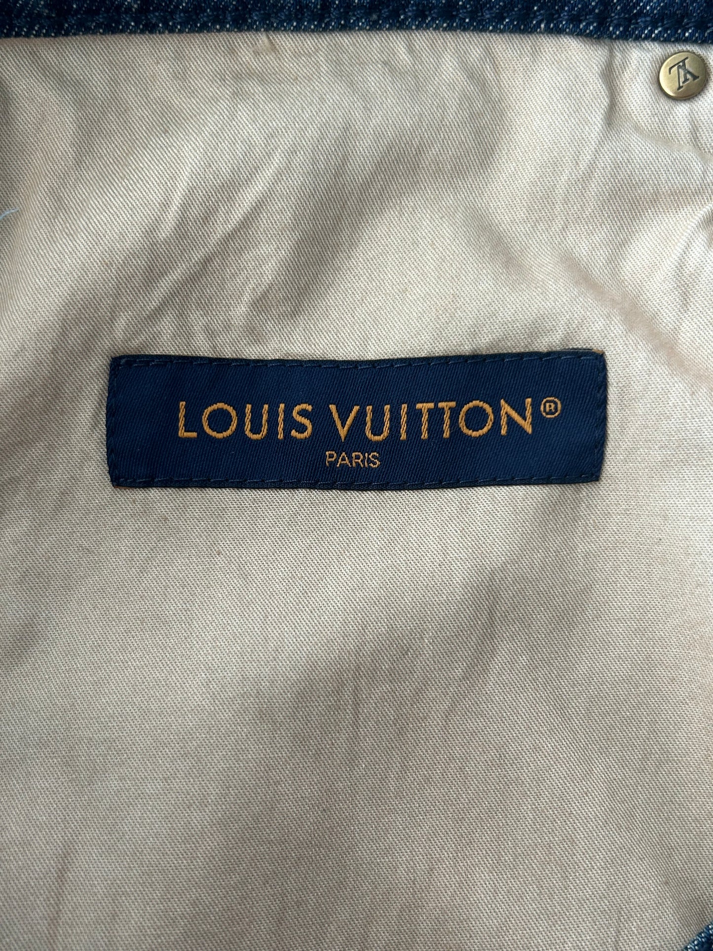 Louis Vuitton Blue Monogram Carpenter Denim Shorts