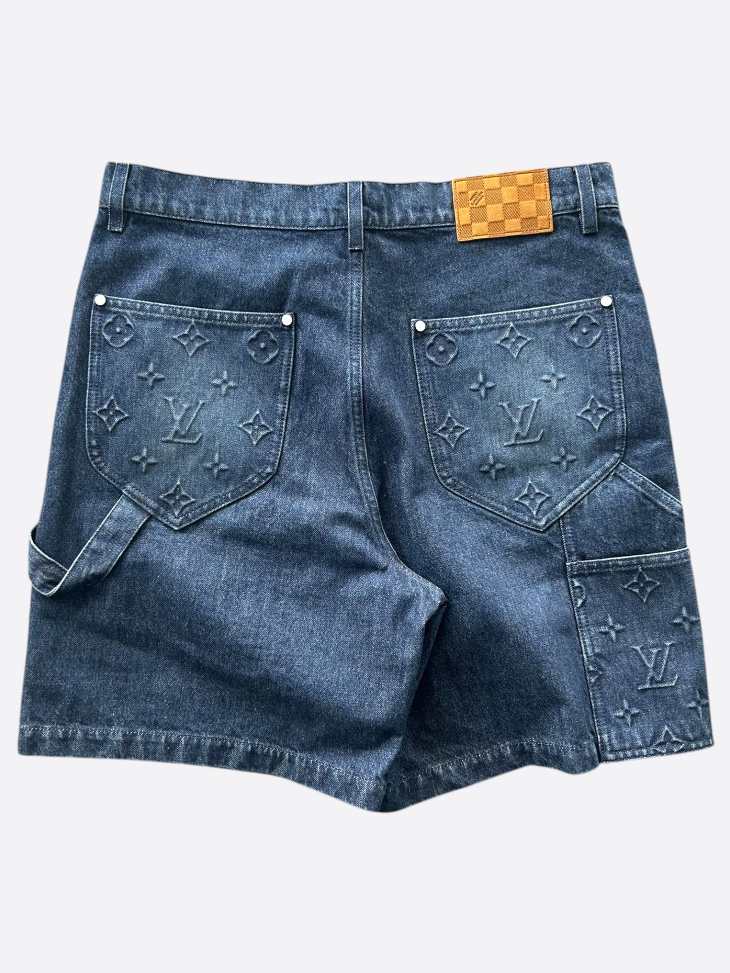 Louis Vuitton Blue Monogram Carpenter Denim Shorts