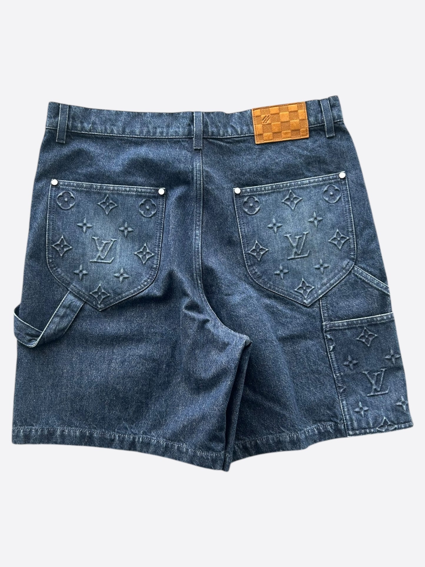 Louis Vuitton Blue Monogram Carpenter Denim Shorts