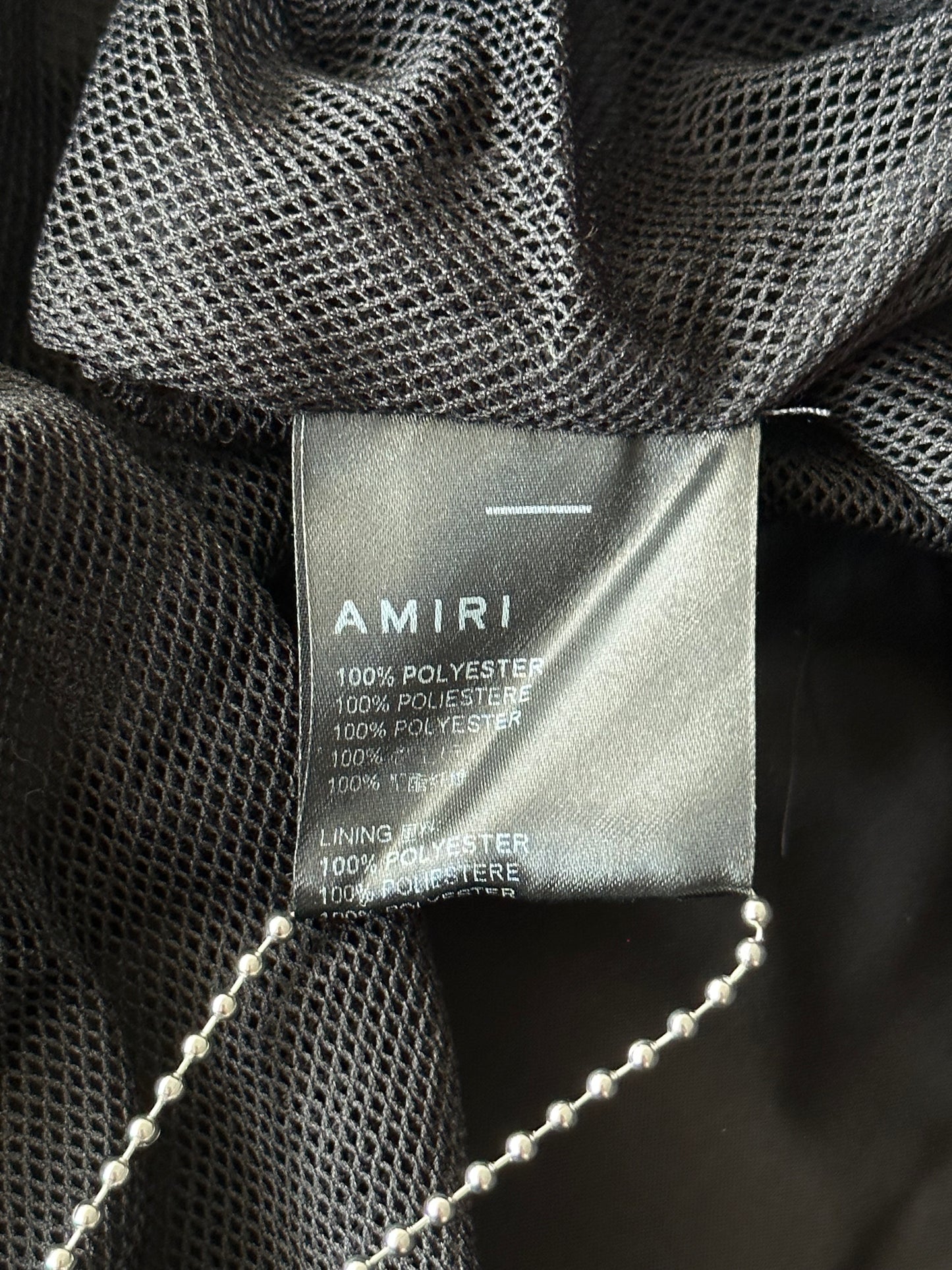 Amiri Black & White Staggered Logo Swimshorts