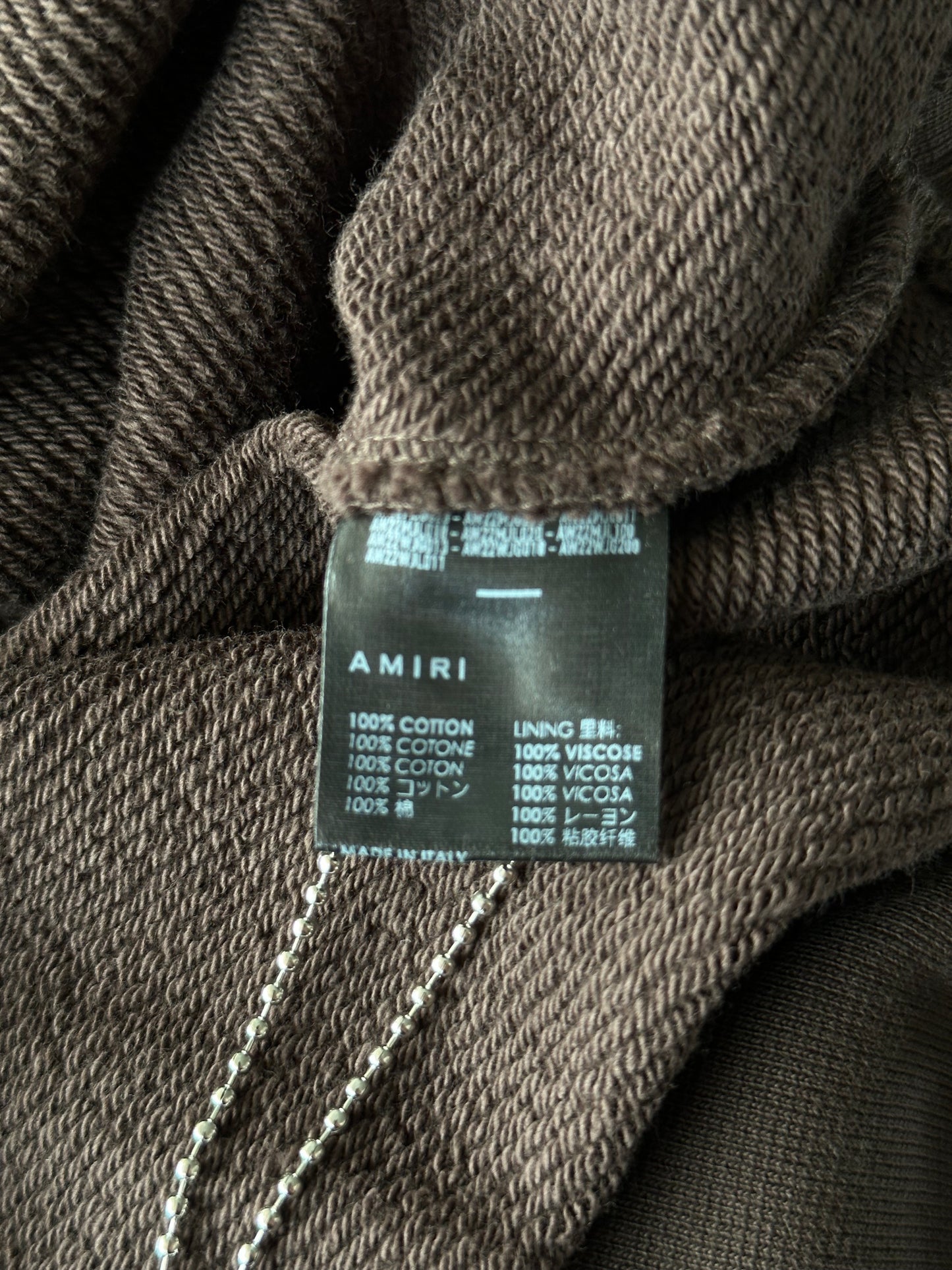 Amiri Brown Puff MA Logo Hoodie