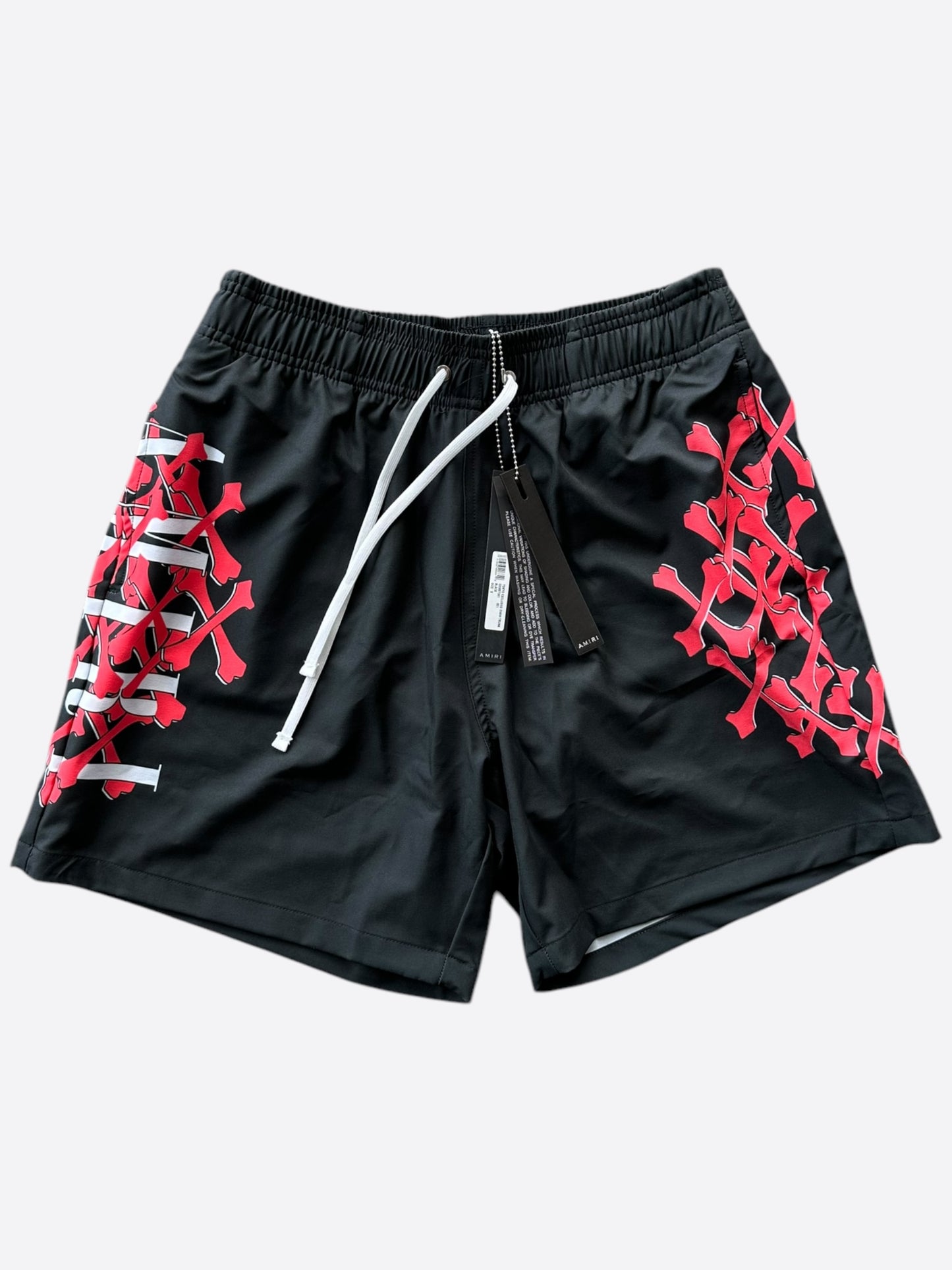 Amiri Black & Red Bones Tokyo Exclusive Swimshorts