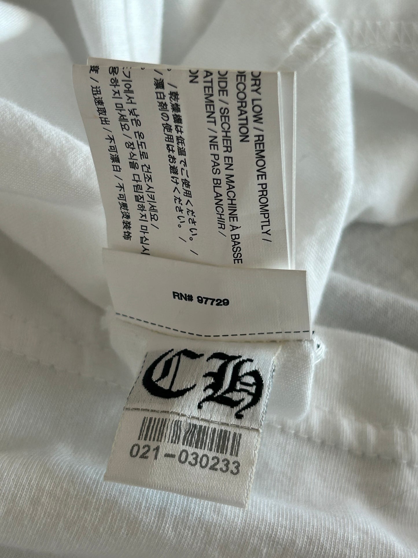 Chrome Hearts White & Black Neck Logo Longsleeve T-Shirt