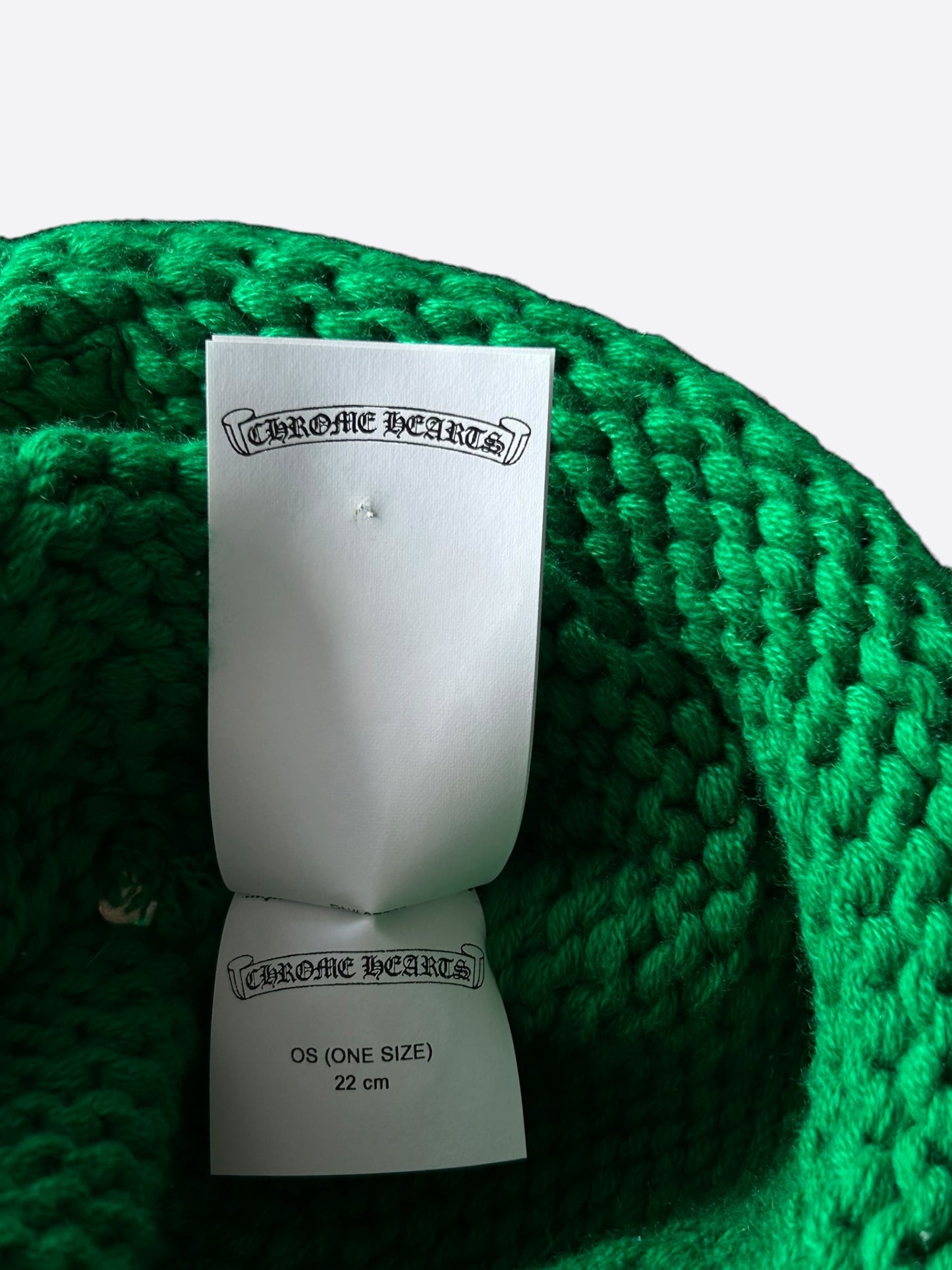 Chrome Hearts Green & Cheetah Cross Patch Cashmere Kids Beanie