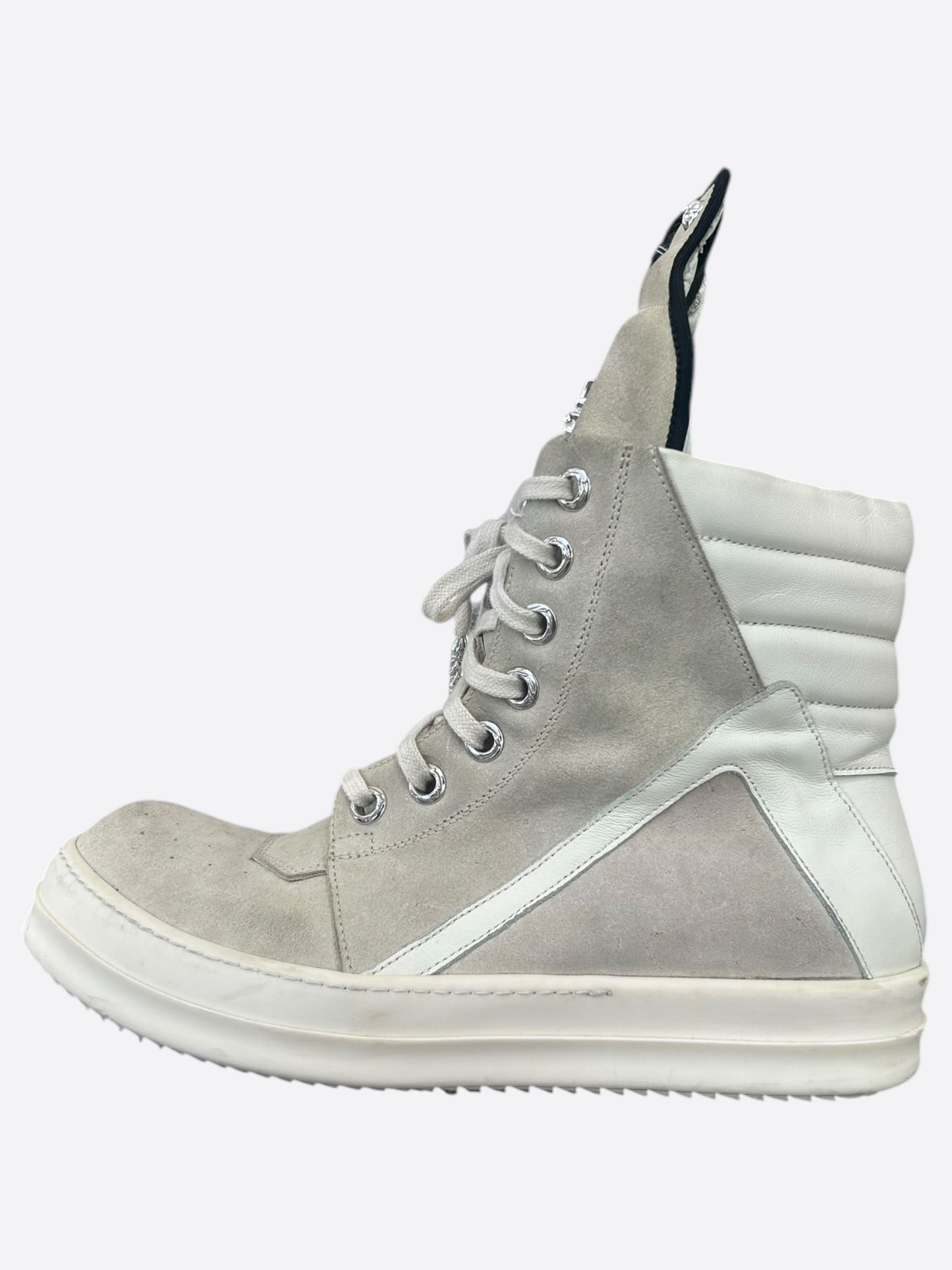 Rick Owens Chrome Hearts Beige & White Geobaskets
