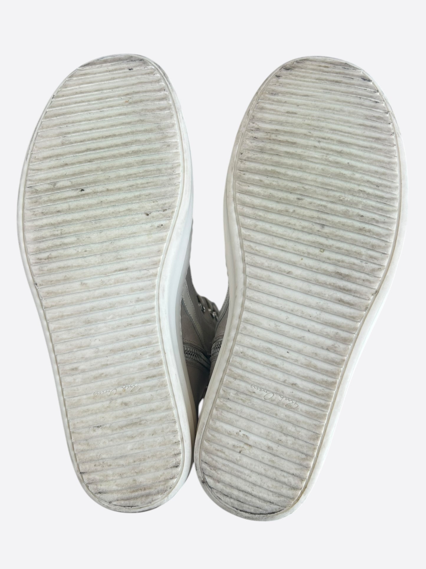 Rick Owens Chrome Hearts Beige & White Geobaskets