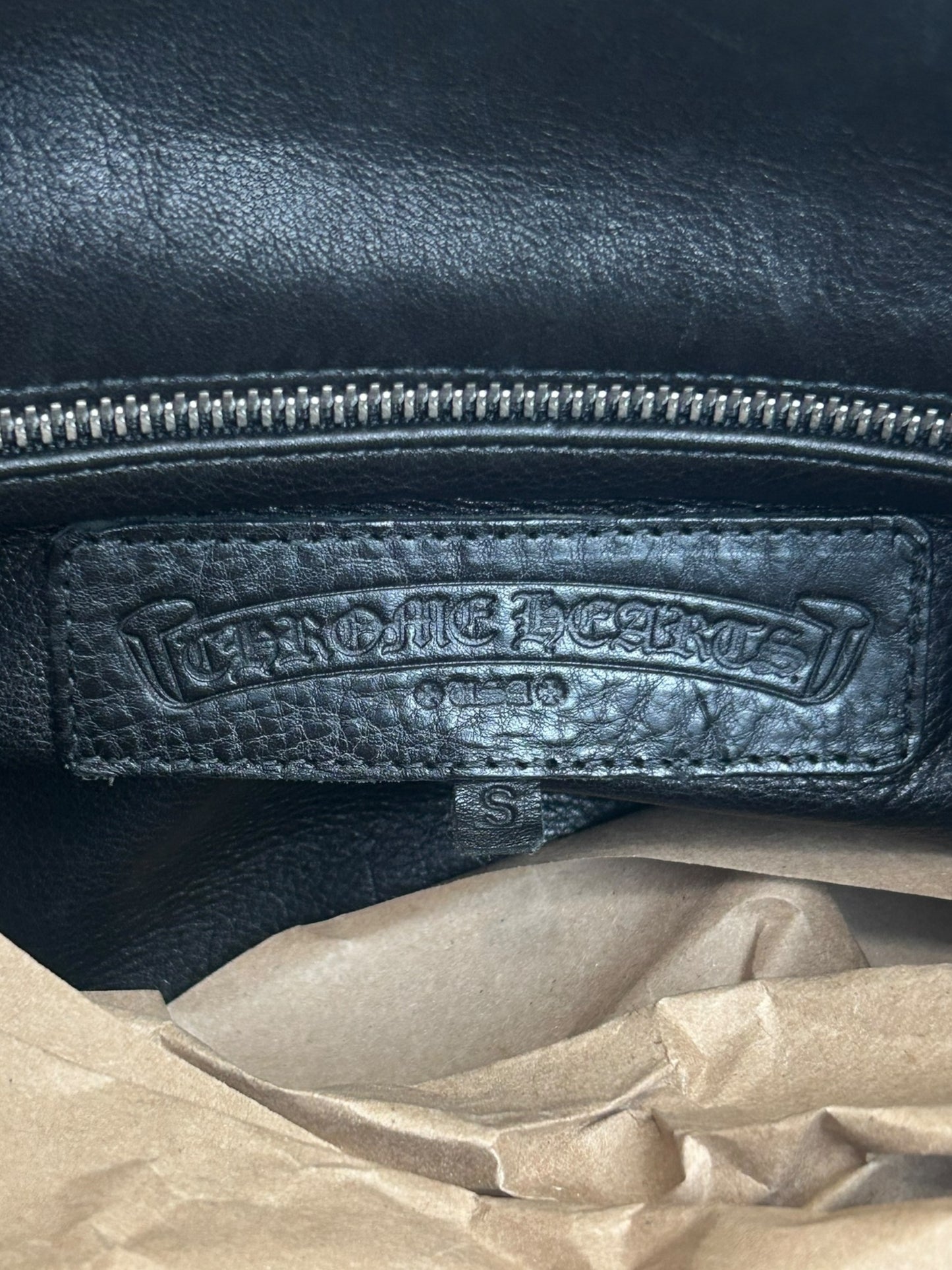 Chrome Hearts Black Leather Cross Patch Duffel Bag