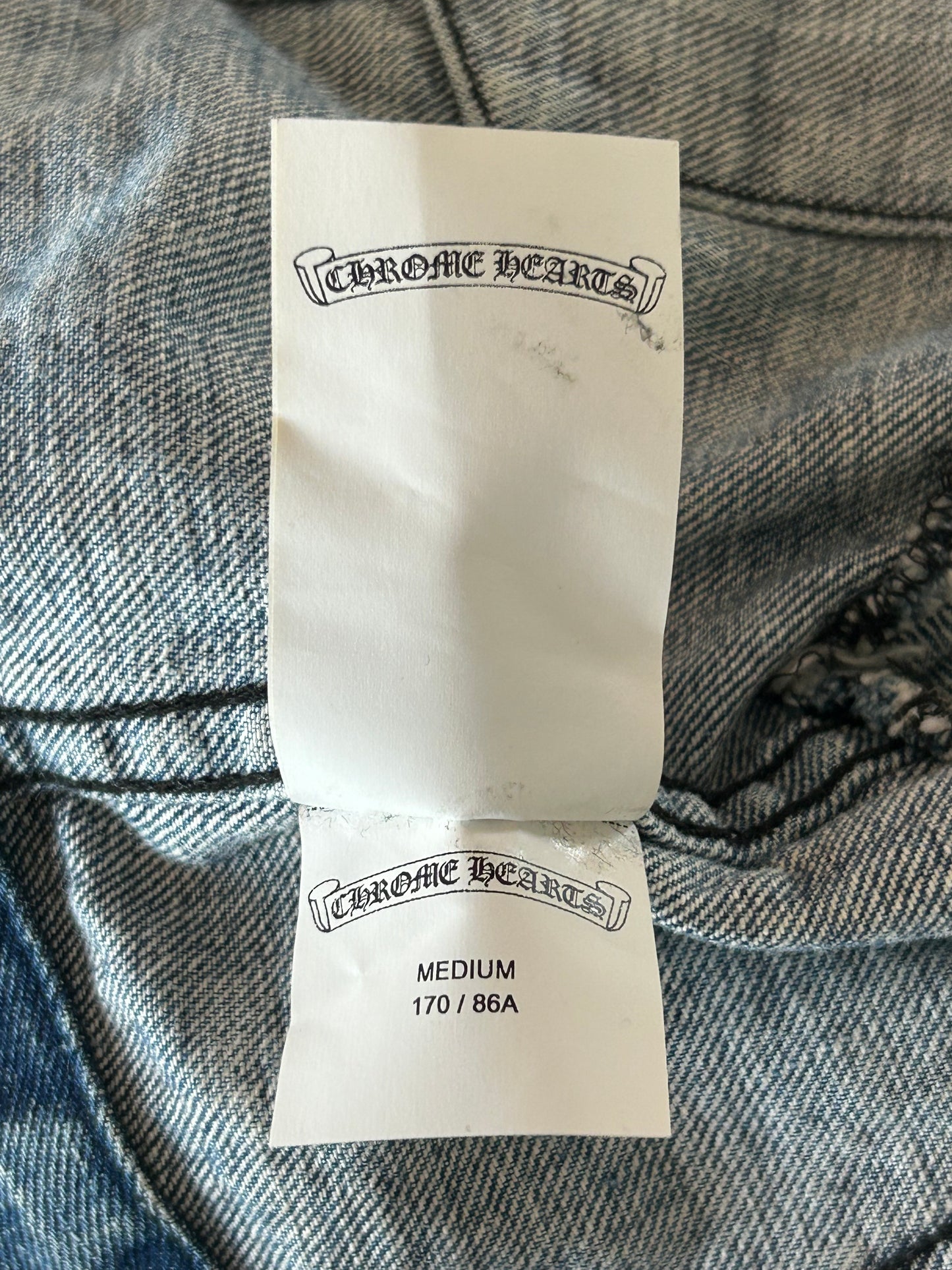 Chrome Hearts Blue Shearling Women's Denim Jacket