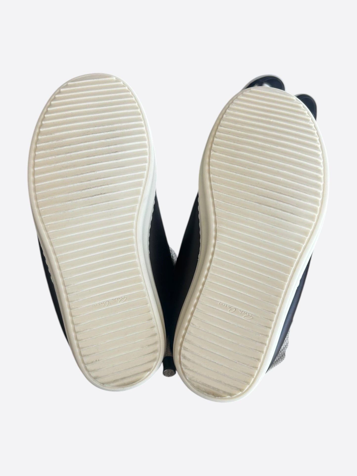 Rick Owens Brown & White Leather Jumbo High Top Sneakers