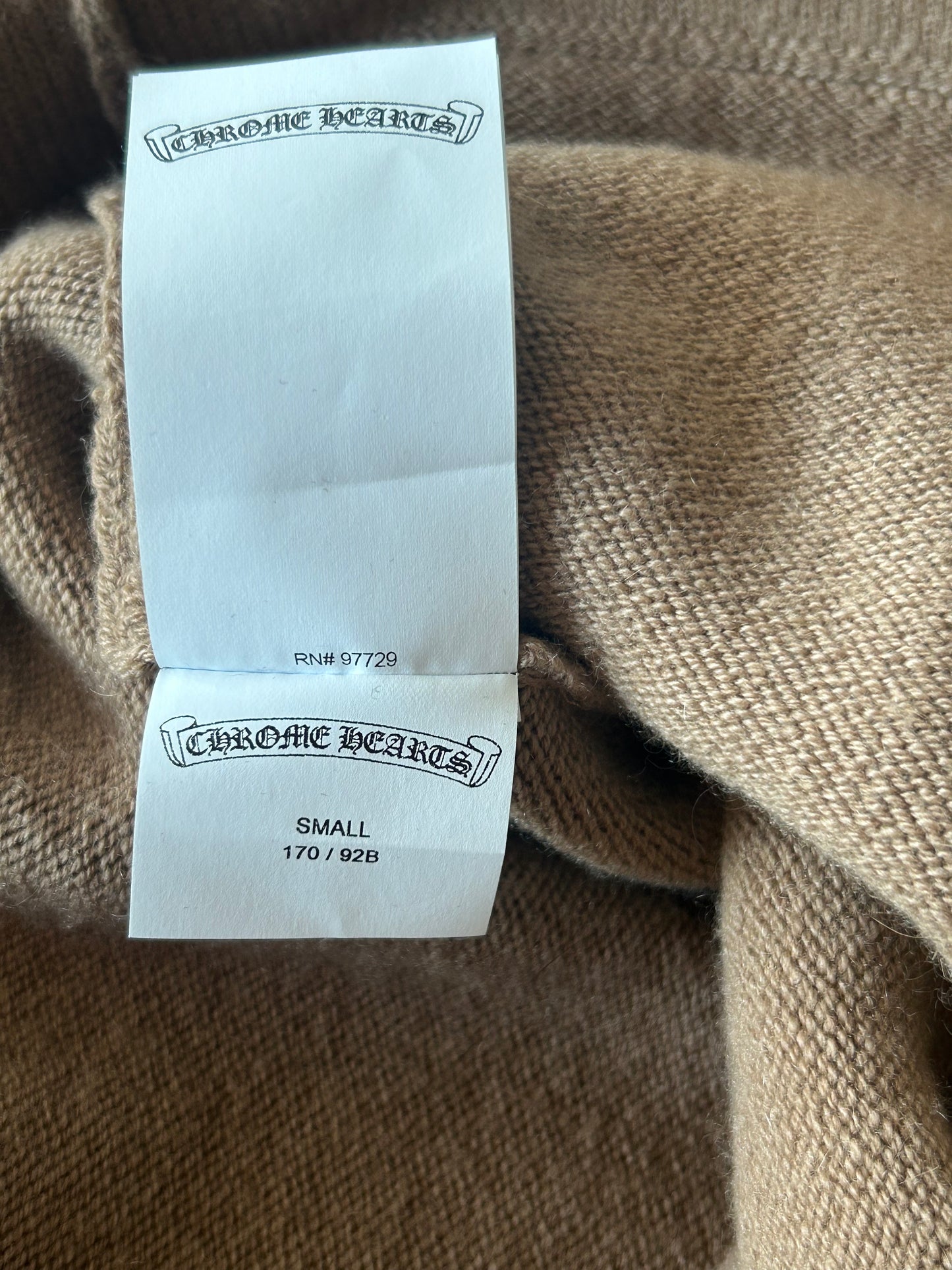 Chrome Hearts Brown Triple Cross Patch Cashmere Cardigan