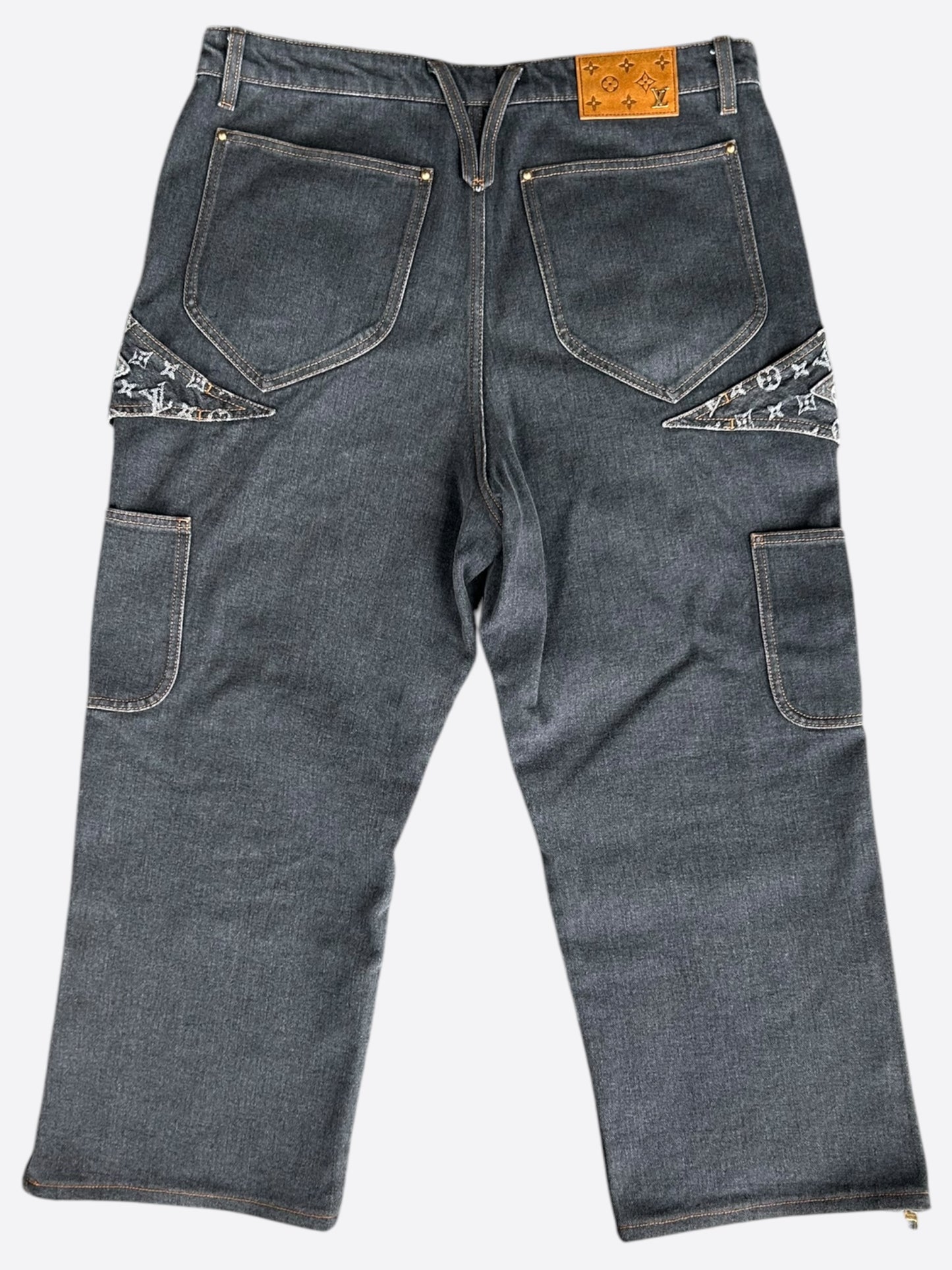 Louis Vuitton Grey Flower Monogram Jeans