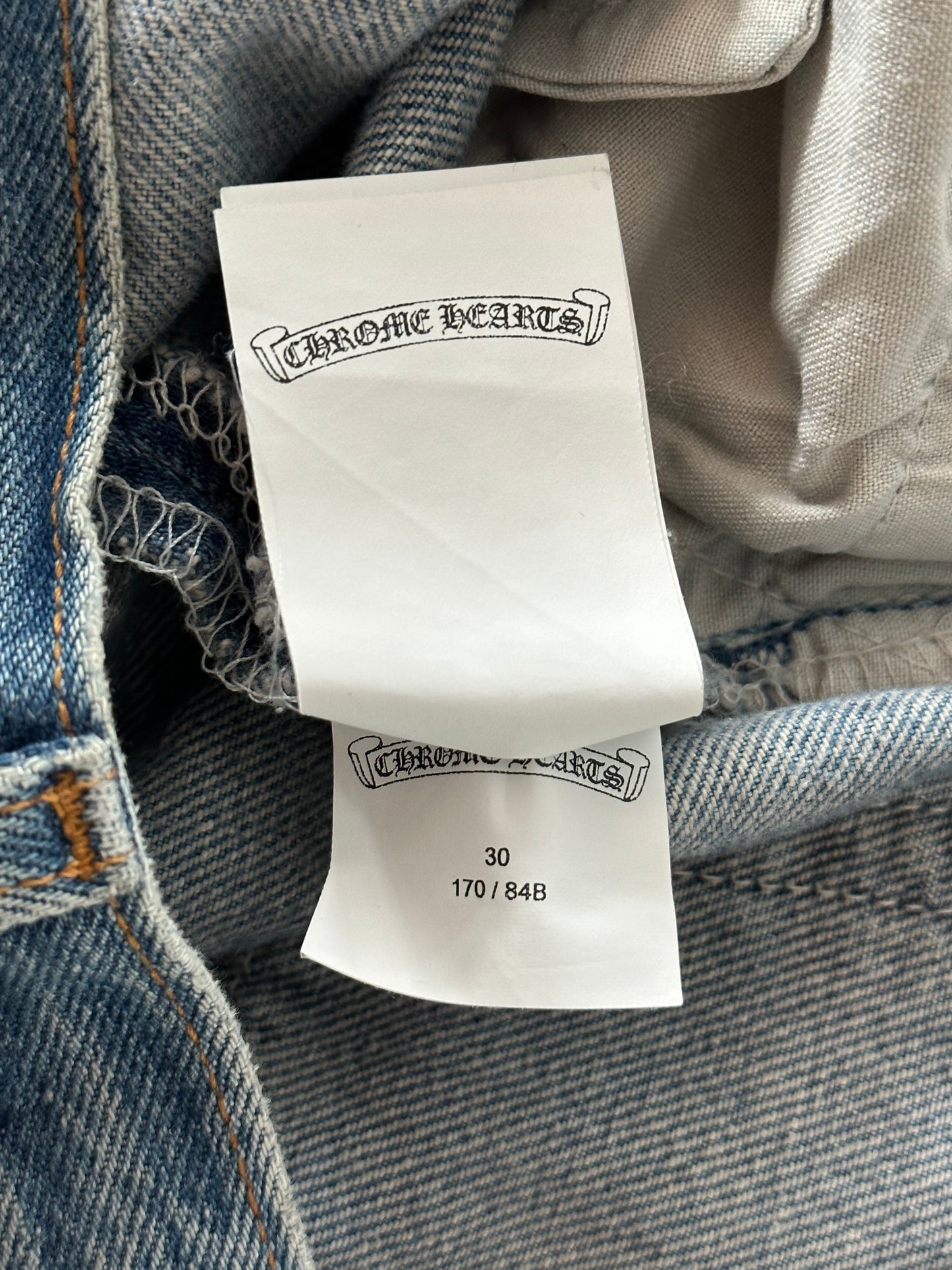Chrome Hearts Levis Blue & Black Cross Patch Jeans