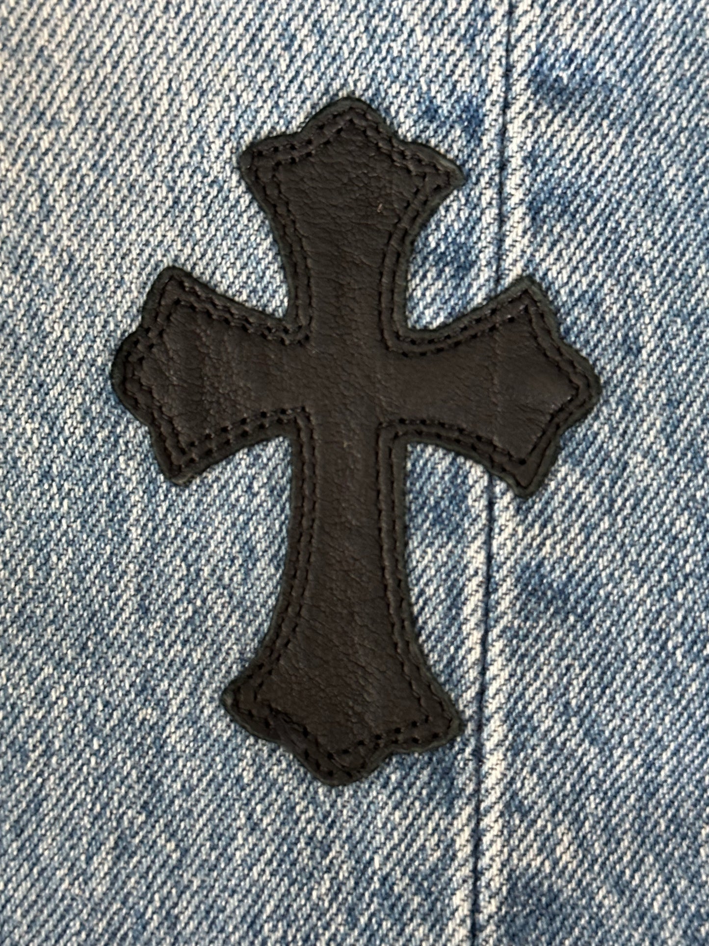Chrome Hearts Levis Blue & Black Cross Patch Jeans