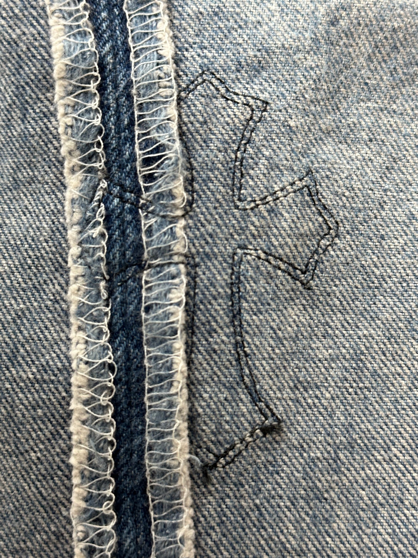 Chrome Hearts Levis Blue & Black Cross Patch Jeans
