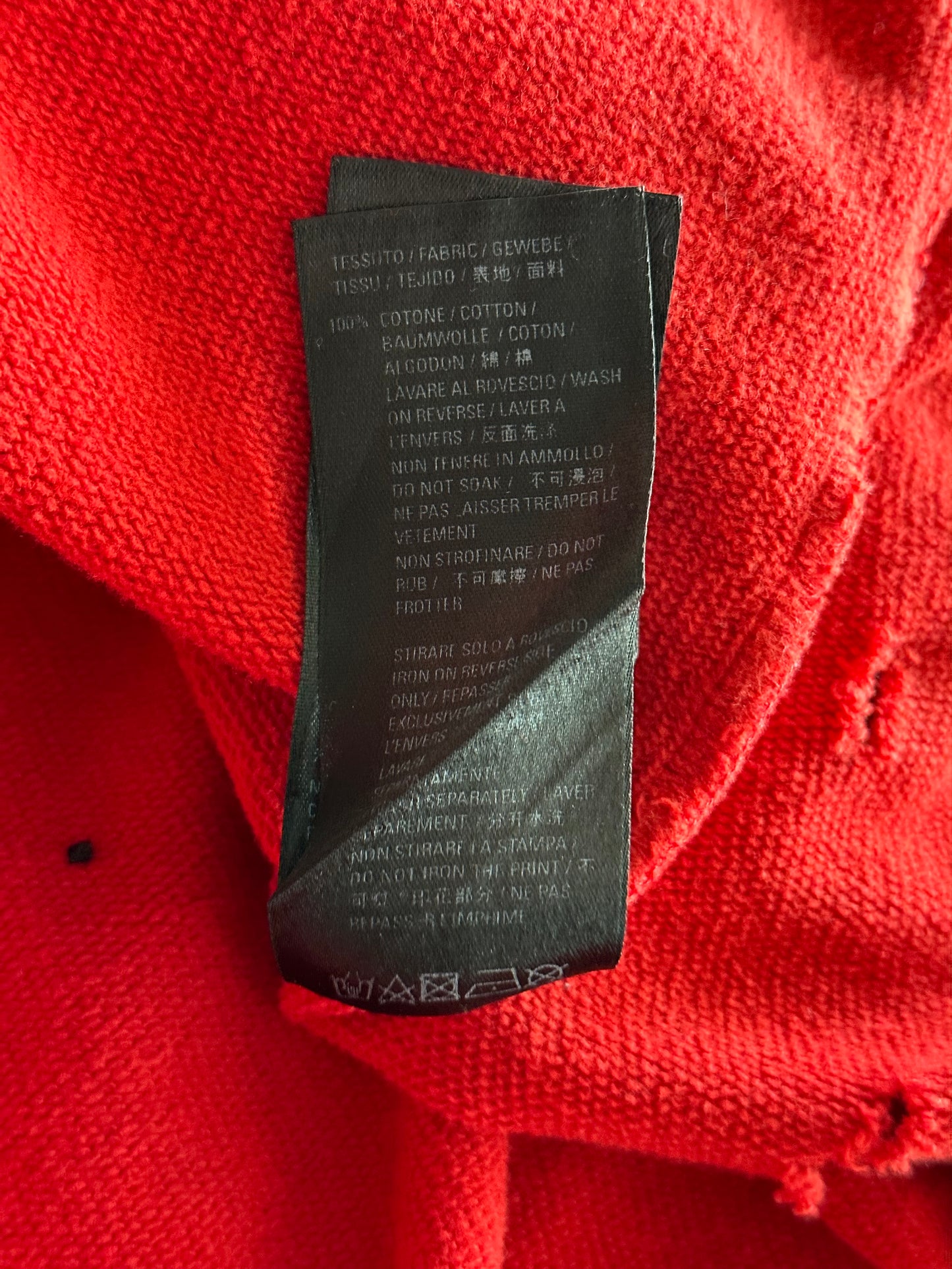 Balenciaga Red & Pink BB Logo Distressed Hoodie